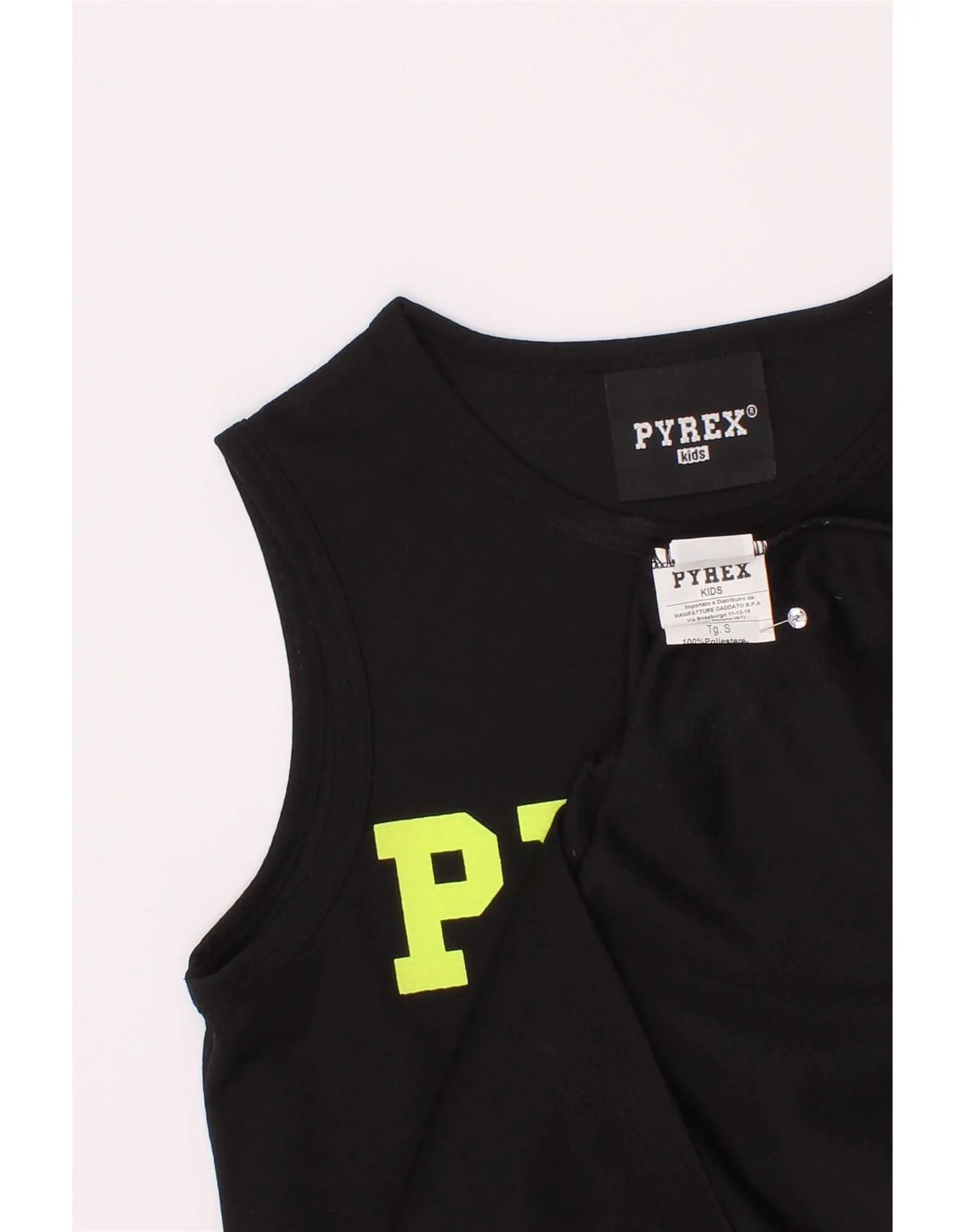 Pyrex Boys Graphic Vest Top 10-11 Years Small Black Polyester - Image 4
