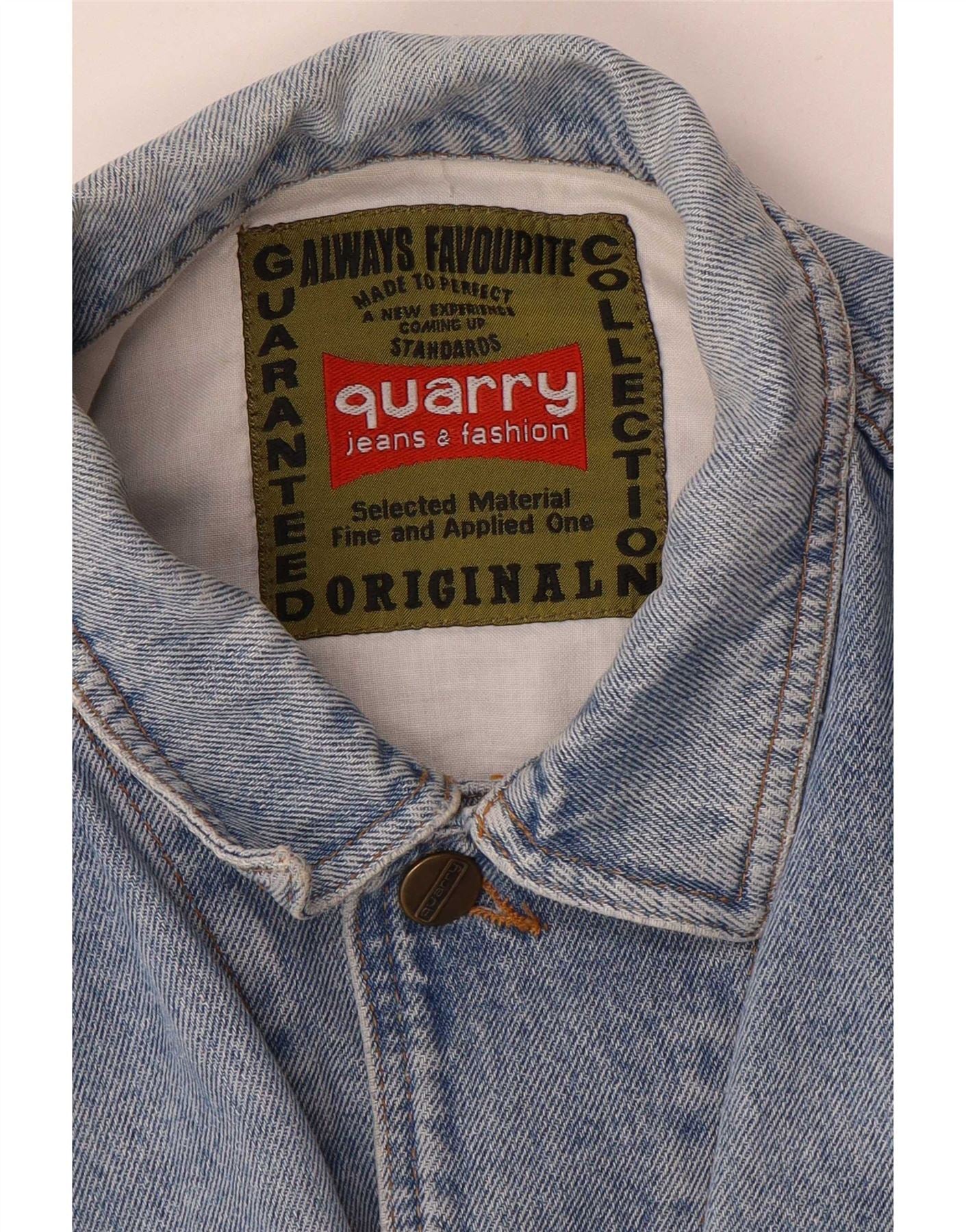 Quarry Mens Denim Gilet UK 42 XL Blue - Image 3