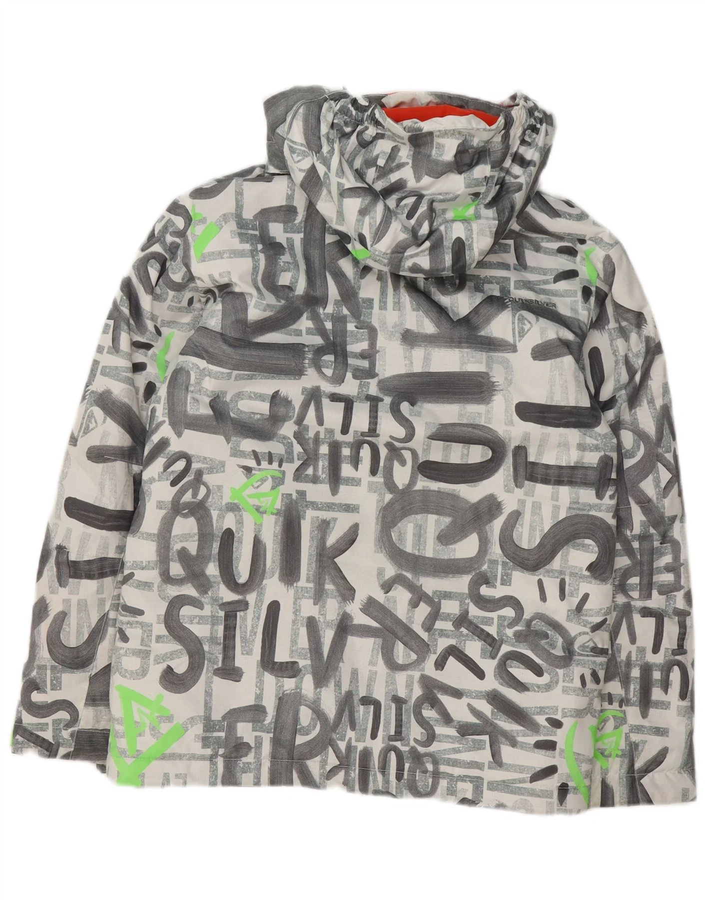 Quiksilver Boys Graphic Hooded Ski Jacket 13-14 Years Large Grey Polyester - Image 2