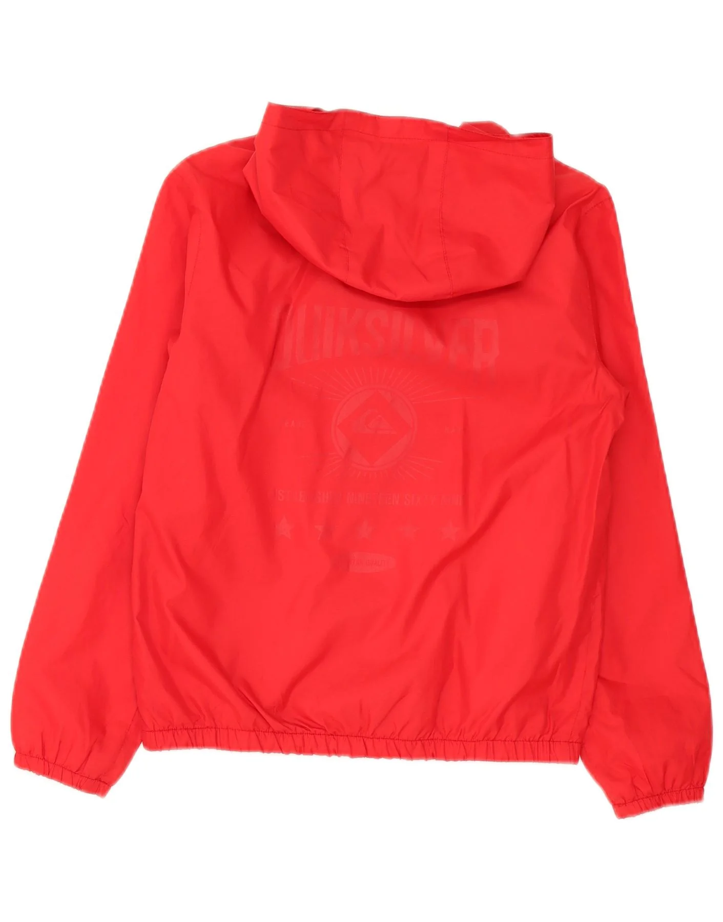 Quiksilver Boys Hooded Rain Jacket 11-12 Years Medium Red Polyester - Image 2