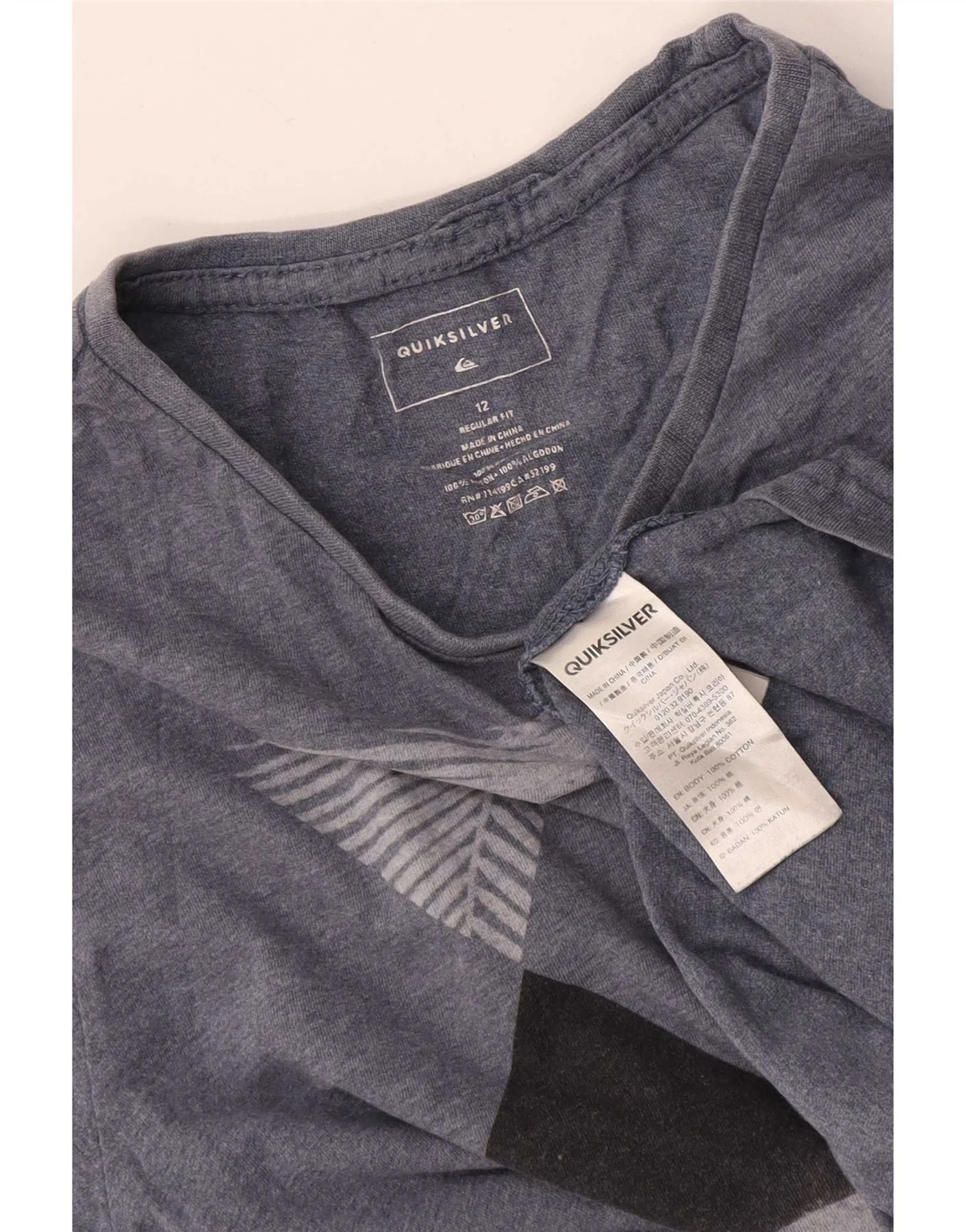 Quiksilver Boys Regular Fit Graphic T-Shirt Top 11-12 Years Navy Blue - Image 3