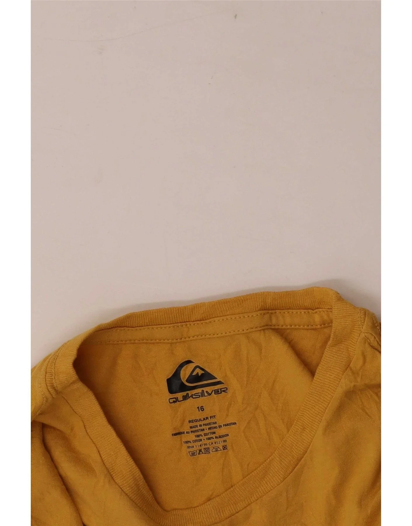 Quiksilver Boys Regular Fit Graphic T-Shirt Top 15-16 Years Yellow Cotton - Image 3
