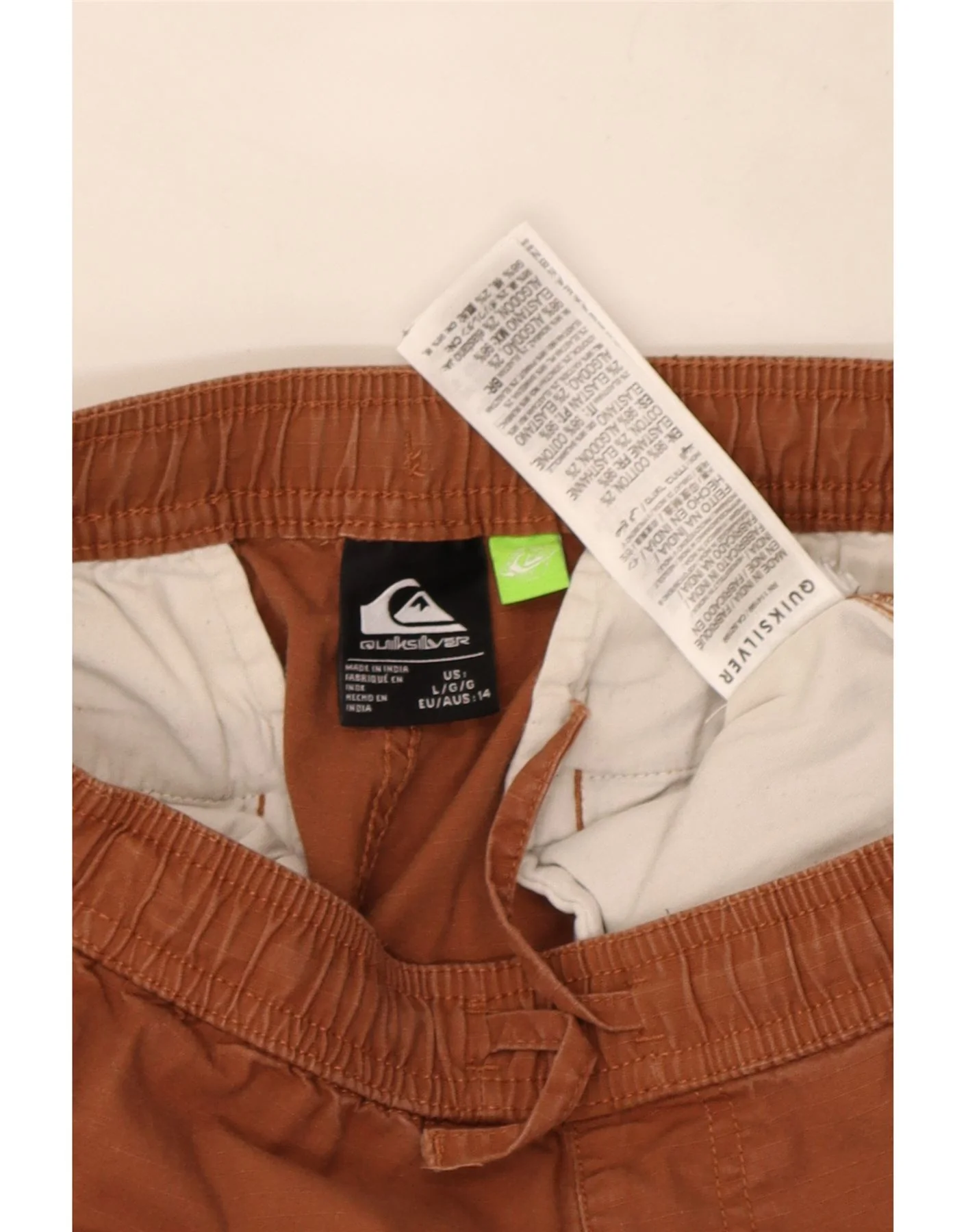 Quiksilver Boys Straight Cargo Trousers 13-14 Years Large W28 L26 Brown - Image 3