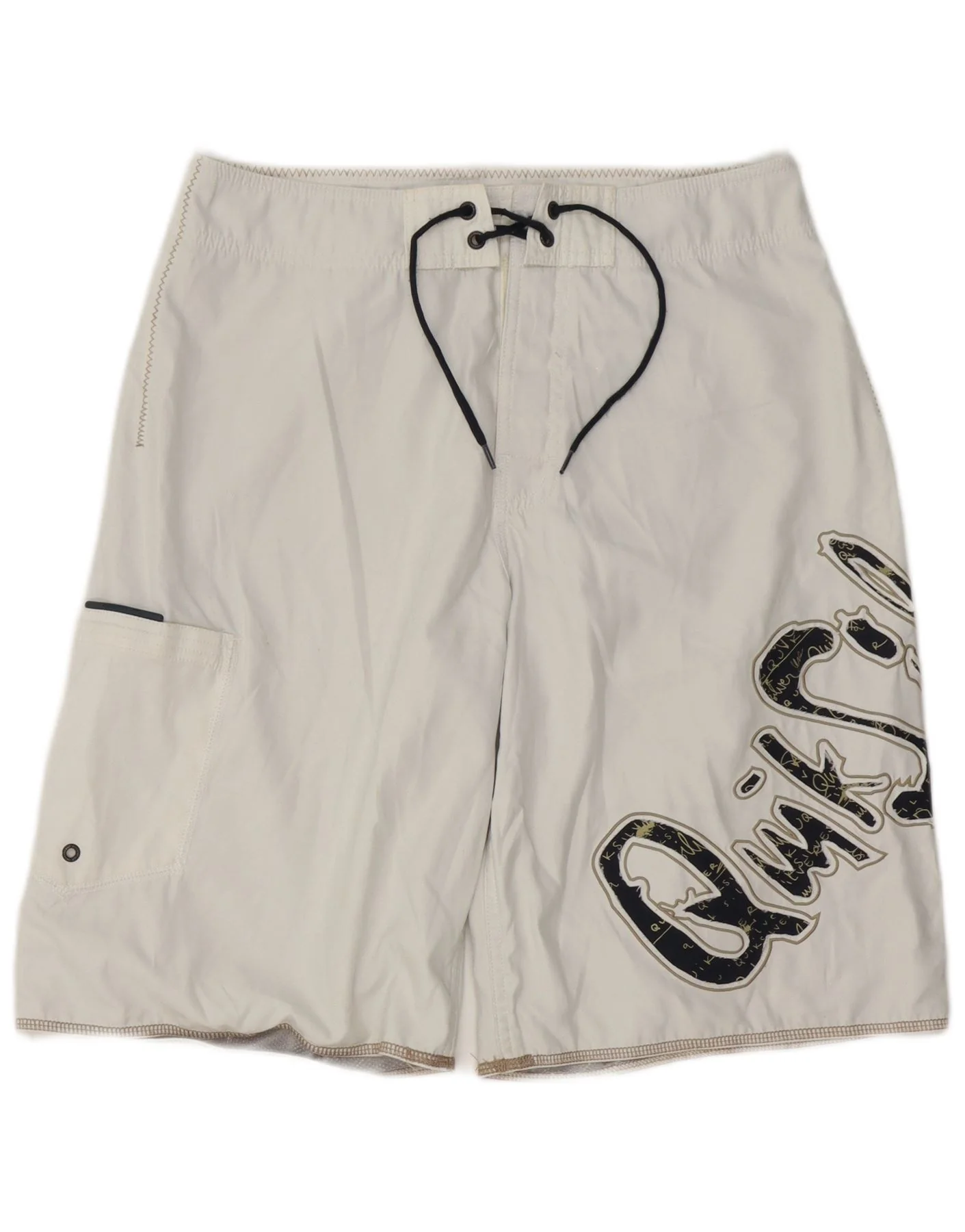 Quiksilver Mens Graphic Swimming Shorts Medium White Polyester