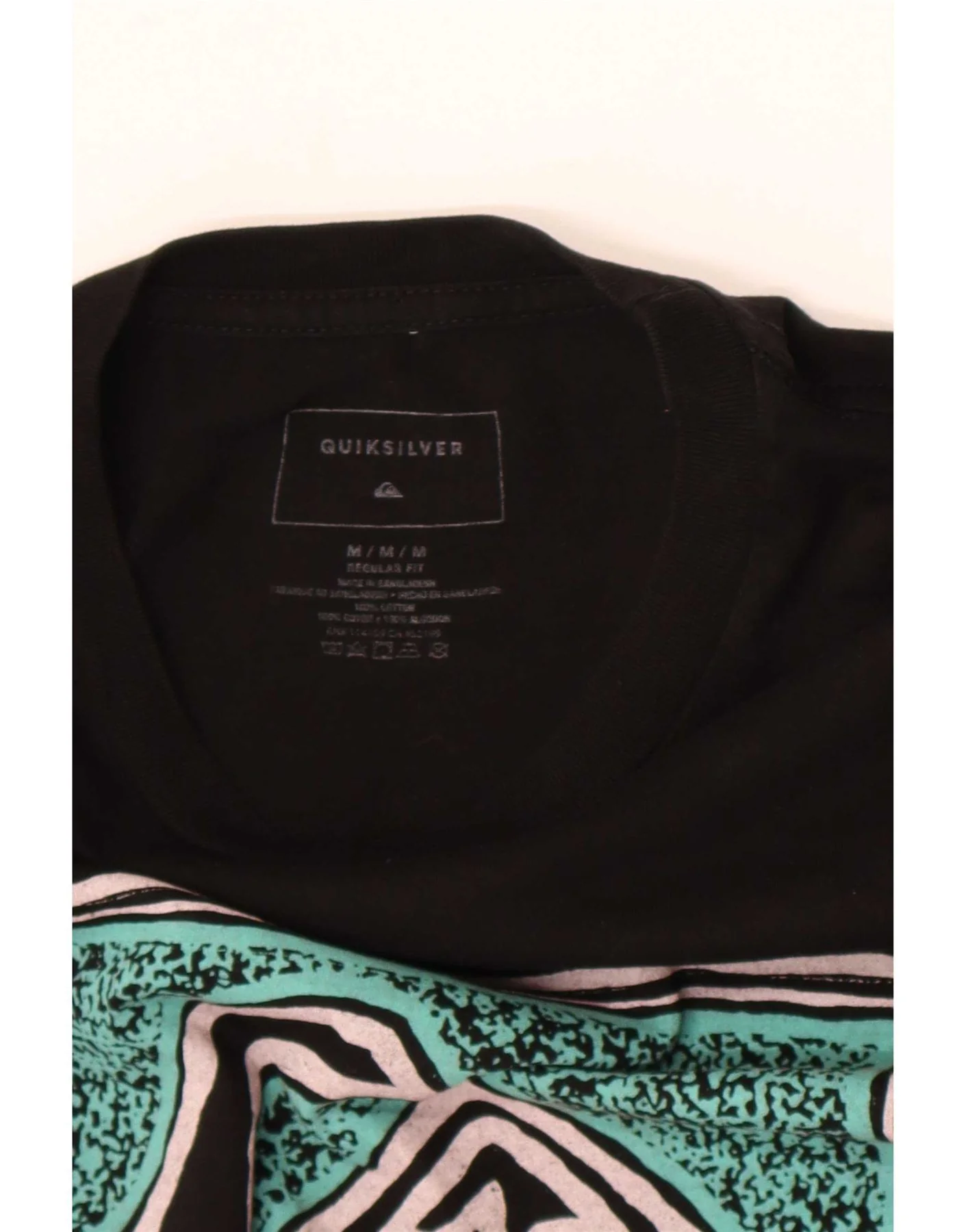 Quiksilver Mens Regular Fit Graphic T-Shirt Long Sleeve Medium Black Cotton - Image 3