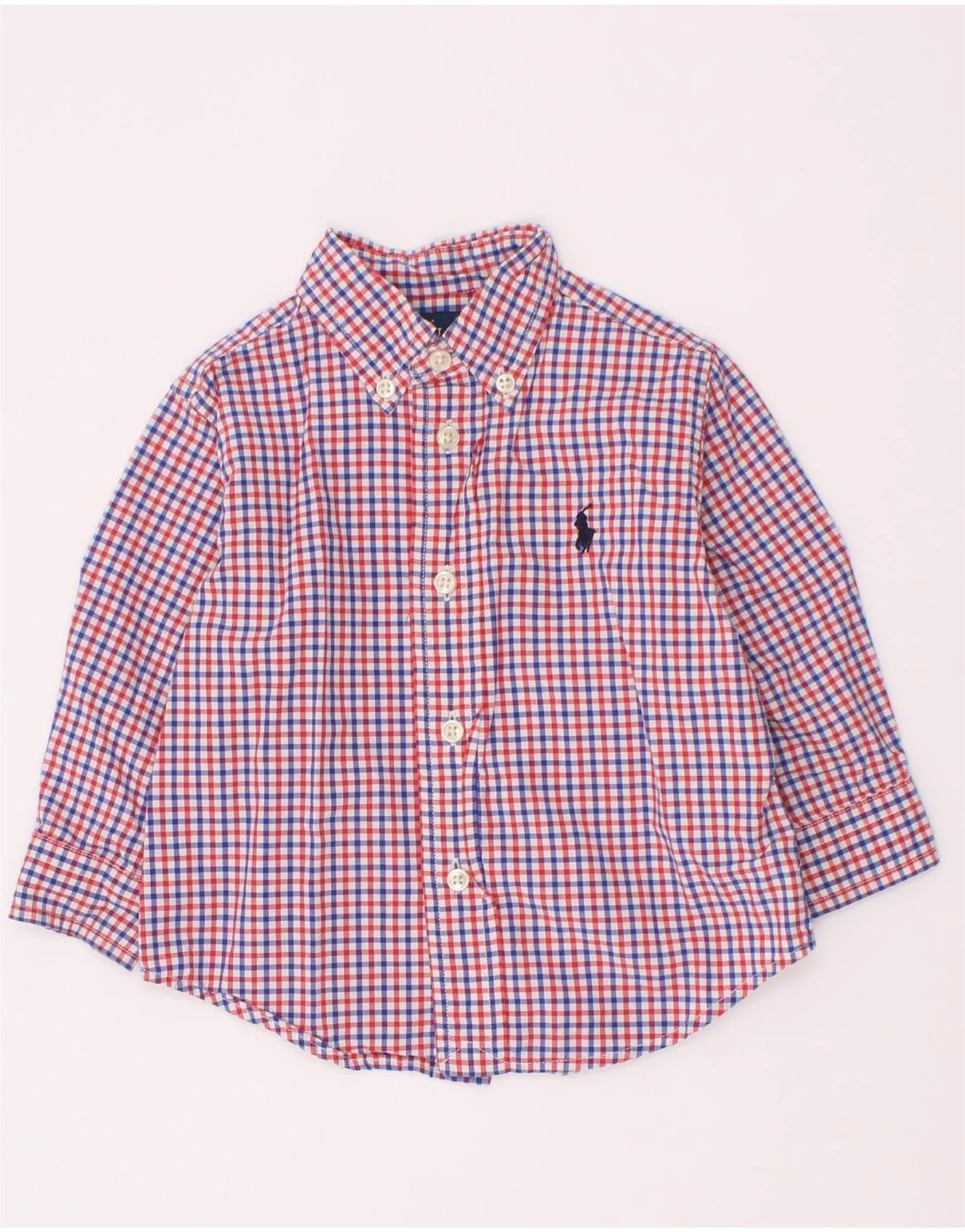 Ralph Lauren Baby Boys Shirt 9-12 Months Red Gingham Cotton