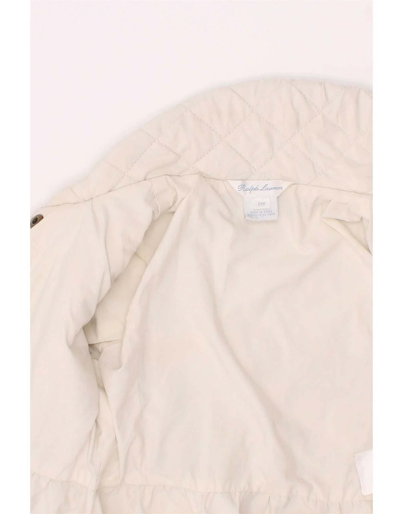 Ralph Lauren Baby Girls Quilted Jacket 18-24 Months White Polyester - Image 7
