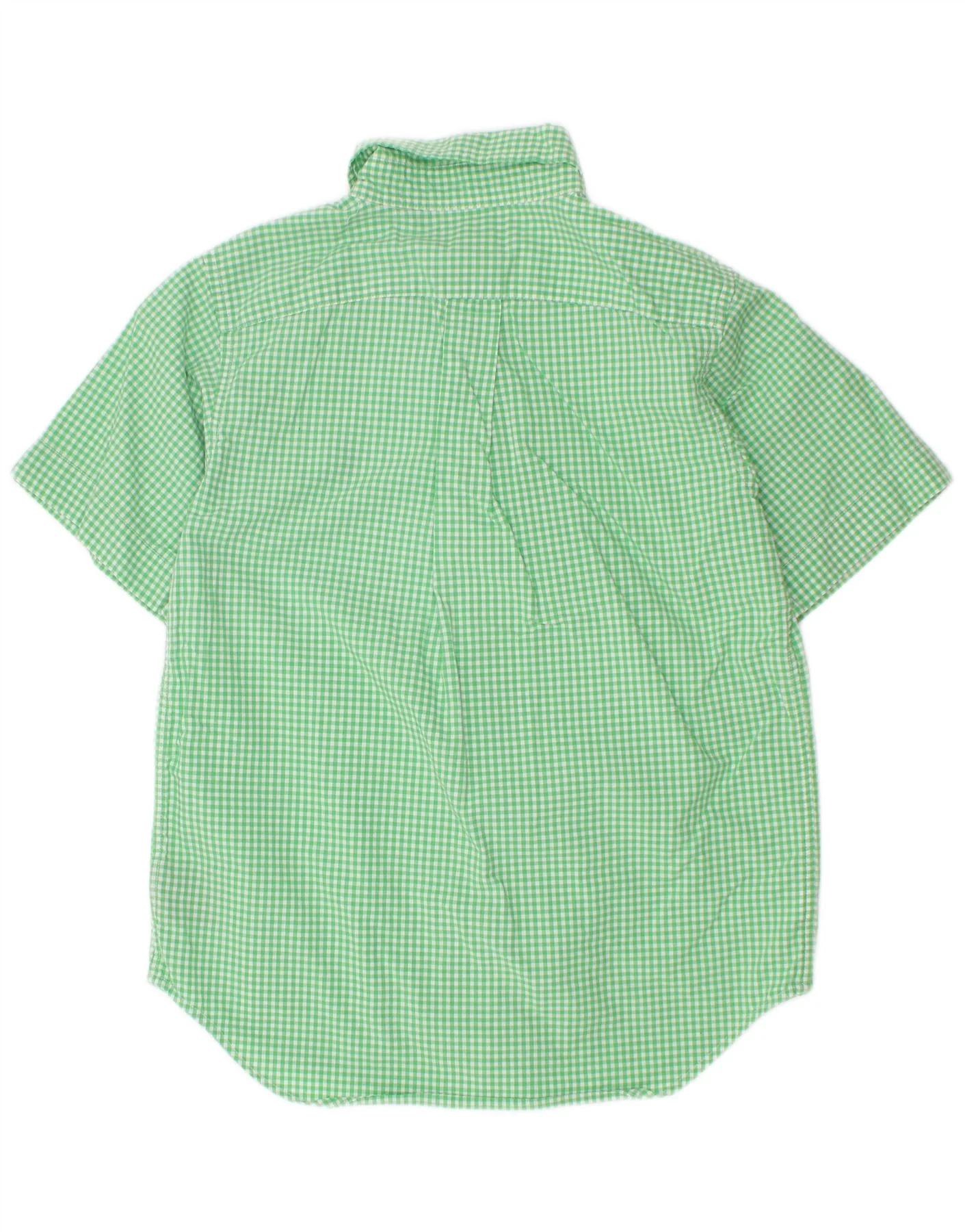 Ralph Lauren Boys Short Sleeve Shirt 5-6 Years Green Gingham Cotton - Image 2