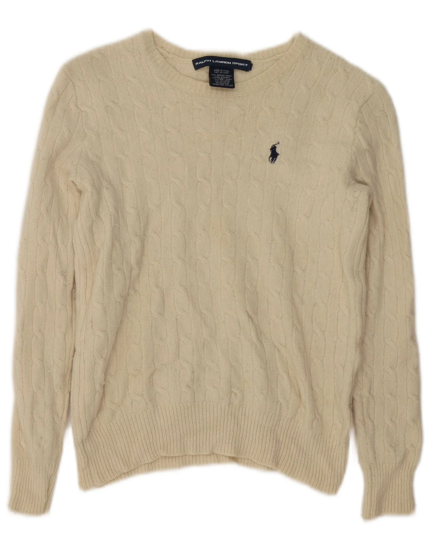 Ralph Lauren Girls Boat Neck Jumper Sweater 9-10 Years Off White