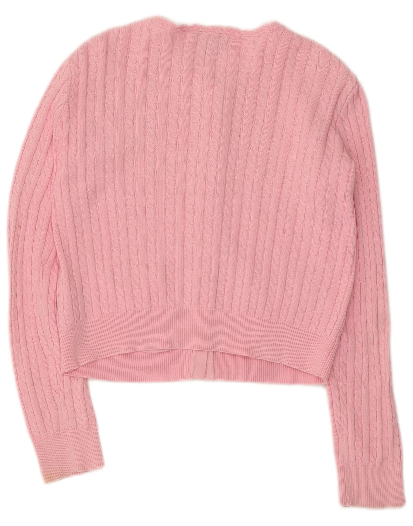 Ralph Lauren Girls Crop Cardigan Sweater 12-13 Years Large Pink Cotton - Image 2