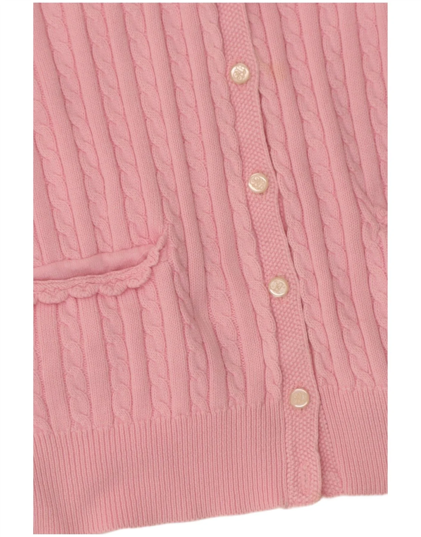 Ralph Lauren Girls Crop Cardigan Sweater 12-13 Years Large Pink Cotton - Image 4