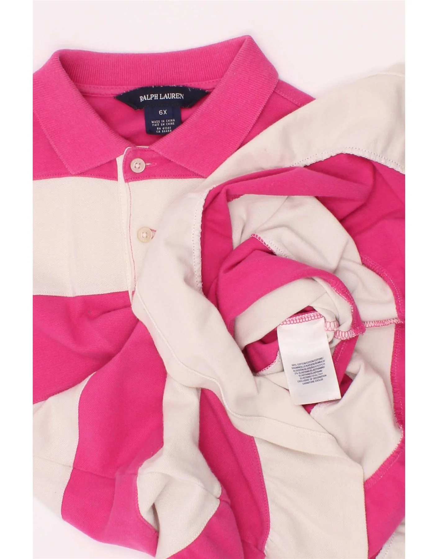 Ralph Lauren Girls Polo Dress 5-6 Years Pink Striped Cotton - Image 6
