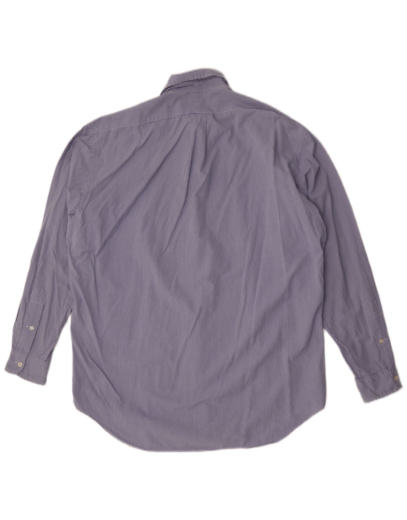 Ralph Lauren Mens Blake Shirt Medium Navy Blue Gingham Cotton - Image 2