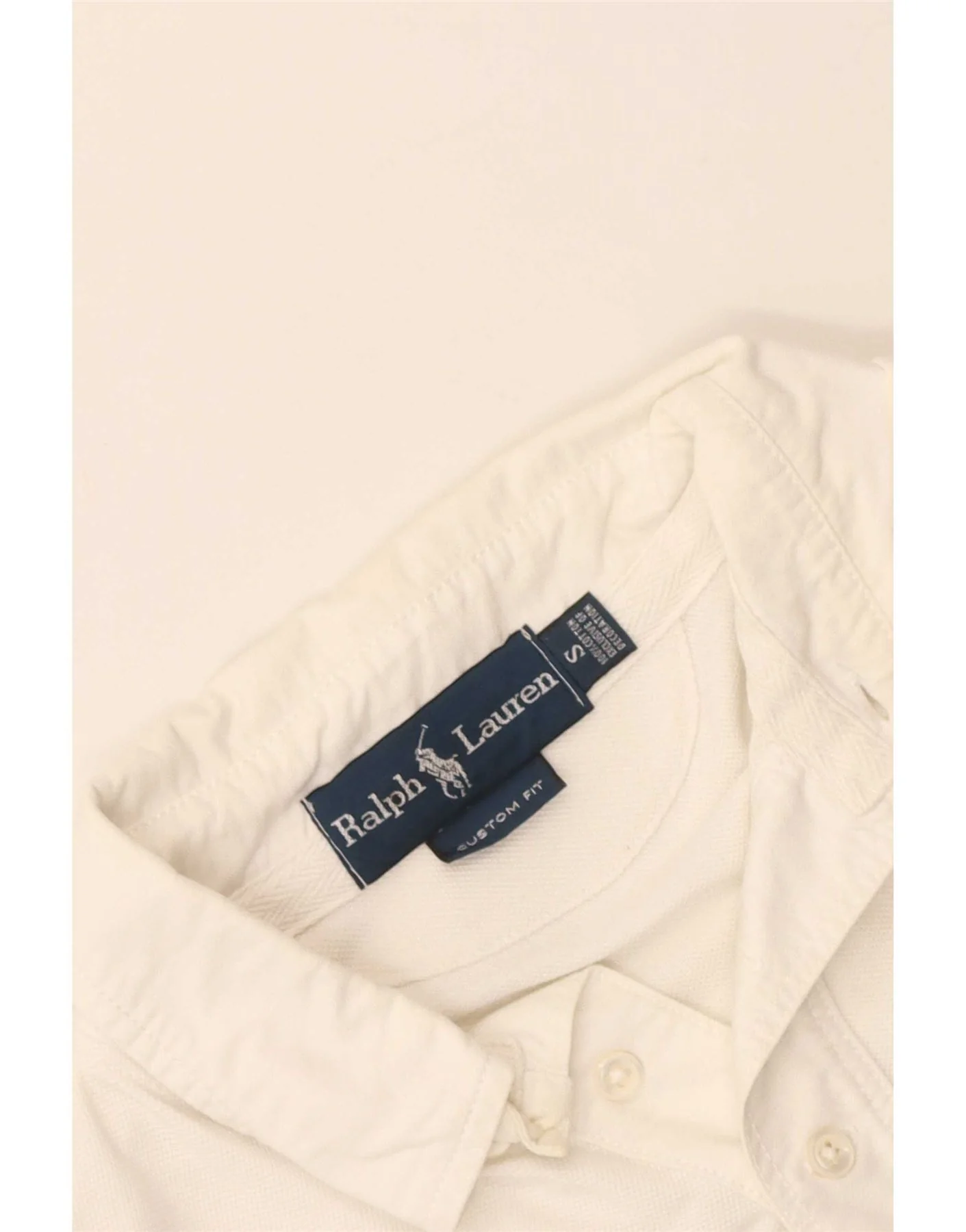 Ralph Lauren Mens Graphic Long Sleeve Rugby Polo Shirt Small White Cotton - Image 3
