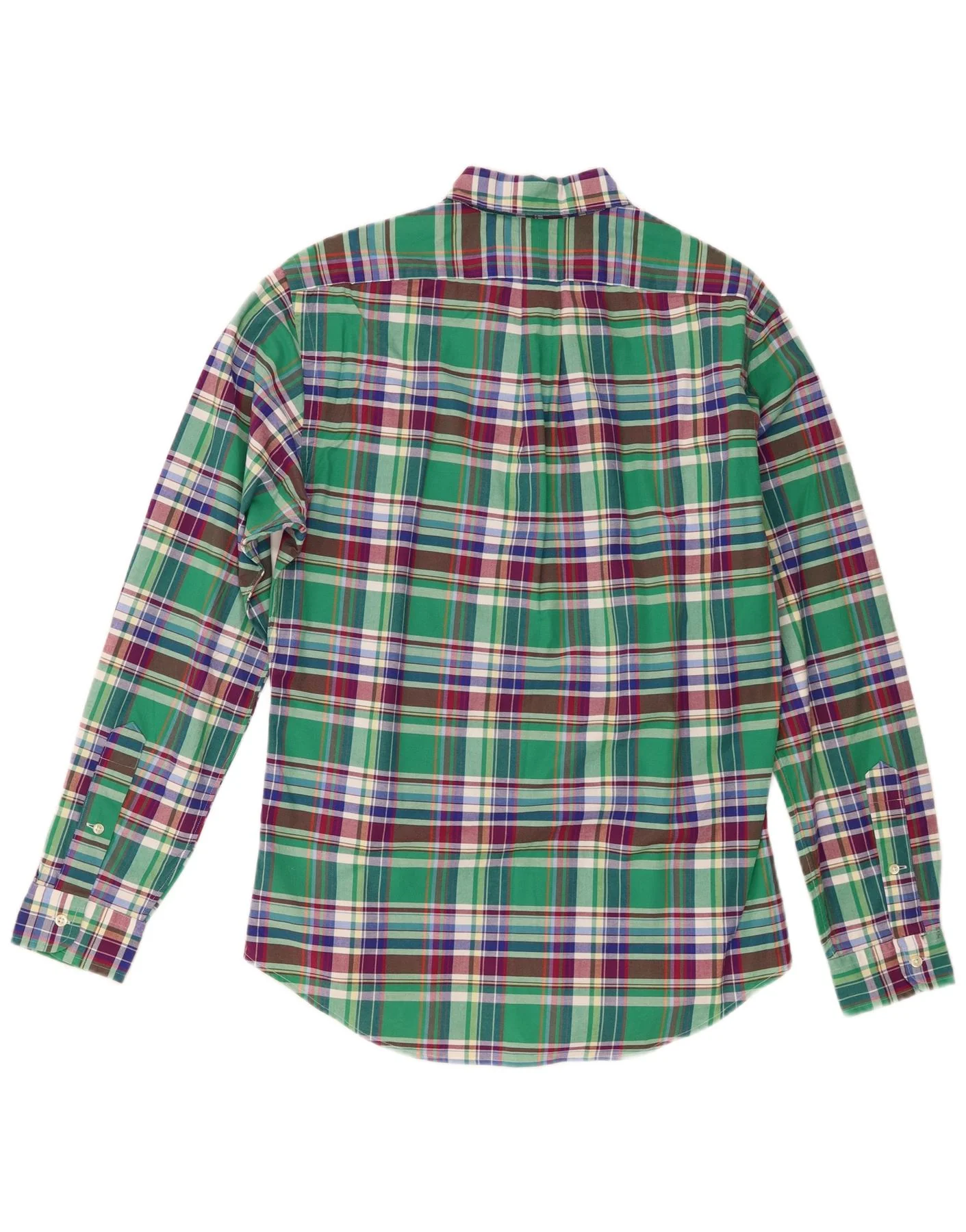 Ralph Lauren Mens Slim Fit Shirt Medium Green Check Cotton - Image 2