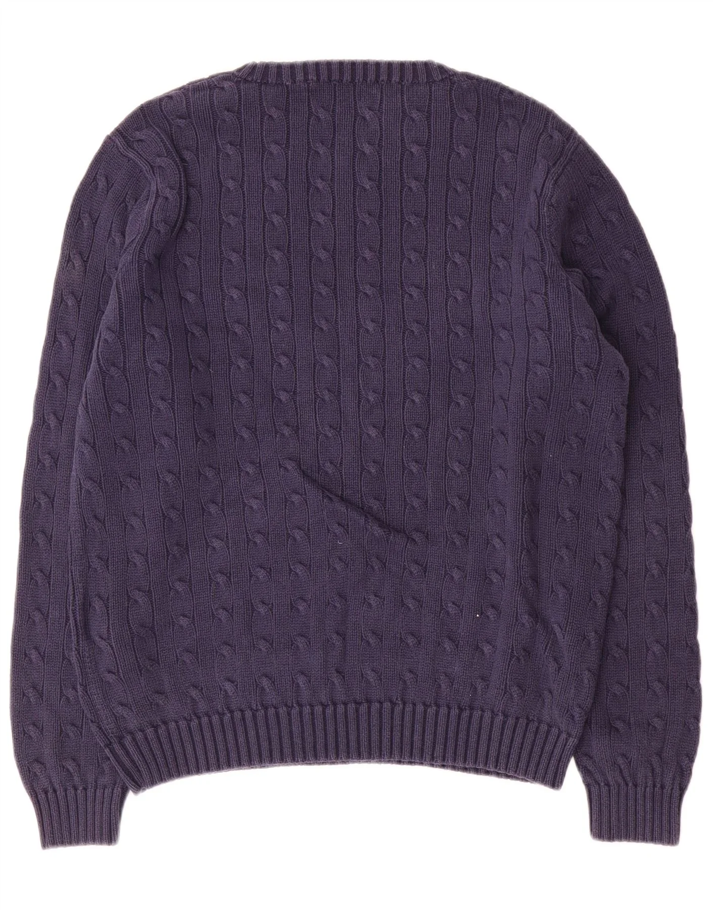 Ralph Lauren Womens Crew Neck Jumper Sweater UK 18 XL Navy Blue Cotton - Image 2