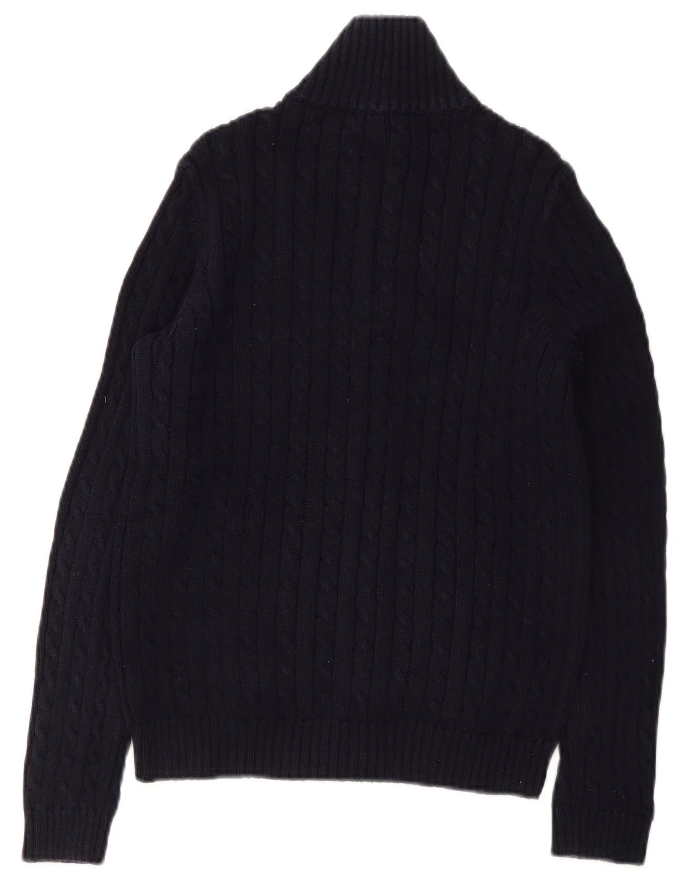 Ralph Lauren Womens Full Zip Cardigan Sweater UK 10 Small Navy Blue Cotton - Image 2