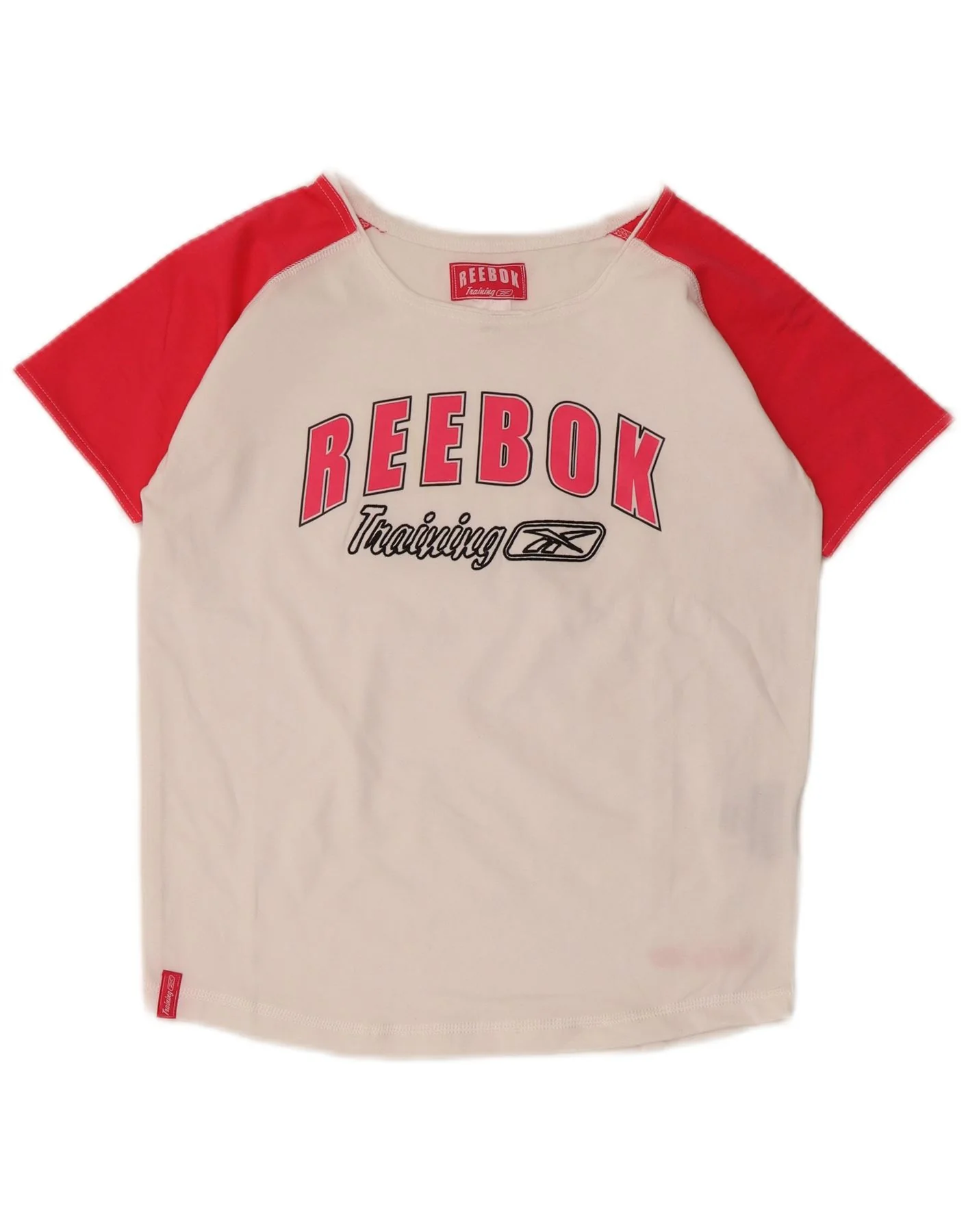 Reebok Girls Graphic T-Shirt Top 15-16 Years 2XL White Colourblock Cotton