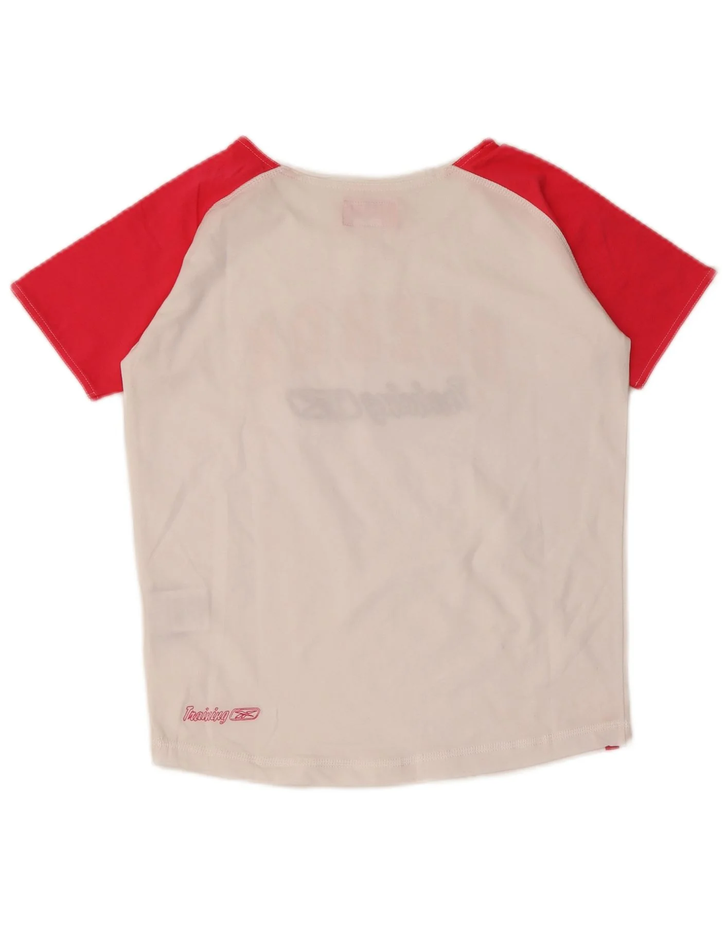 Reebok Girls Graphic T-Shirt Top 15-16 Years 2XL White Colourblock Cotton - Image 2