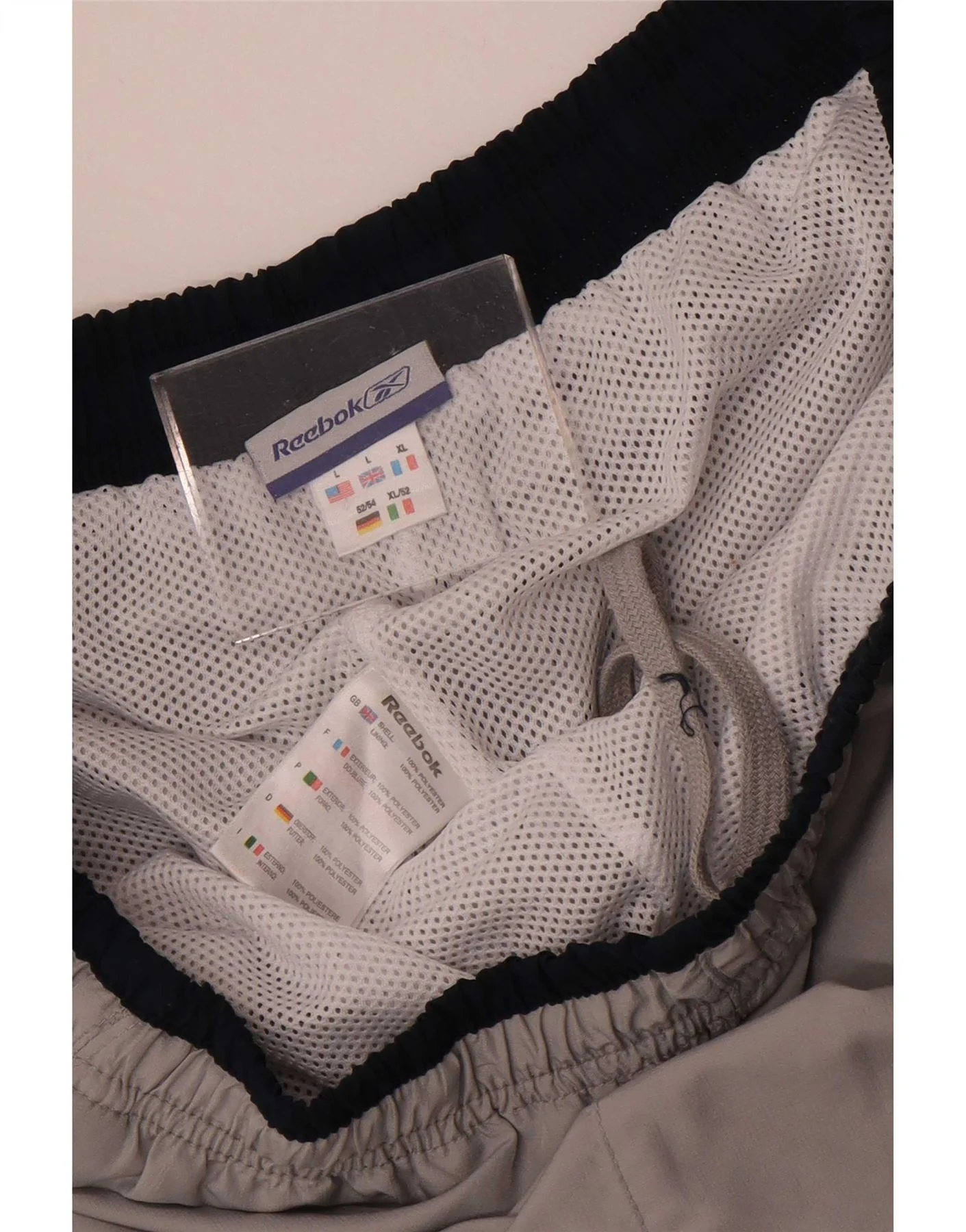 Reebok Mens Bermuda Sport Shorts Large Grey Polyester - Image 3