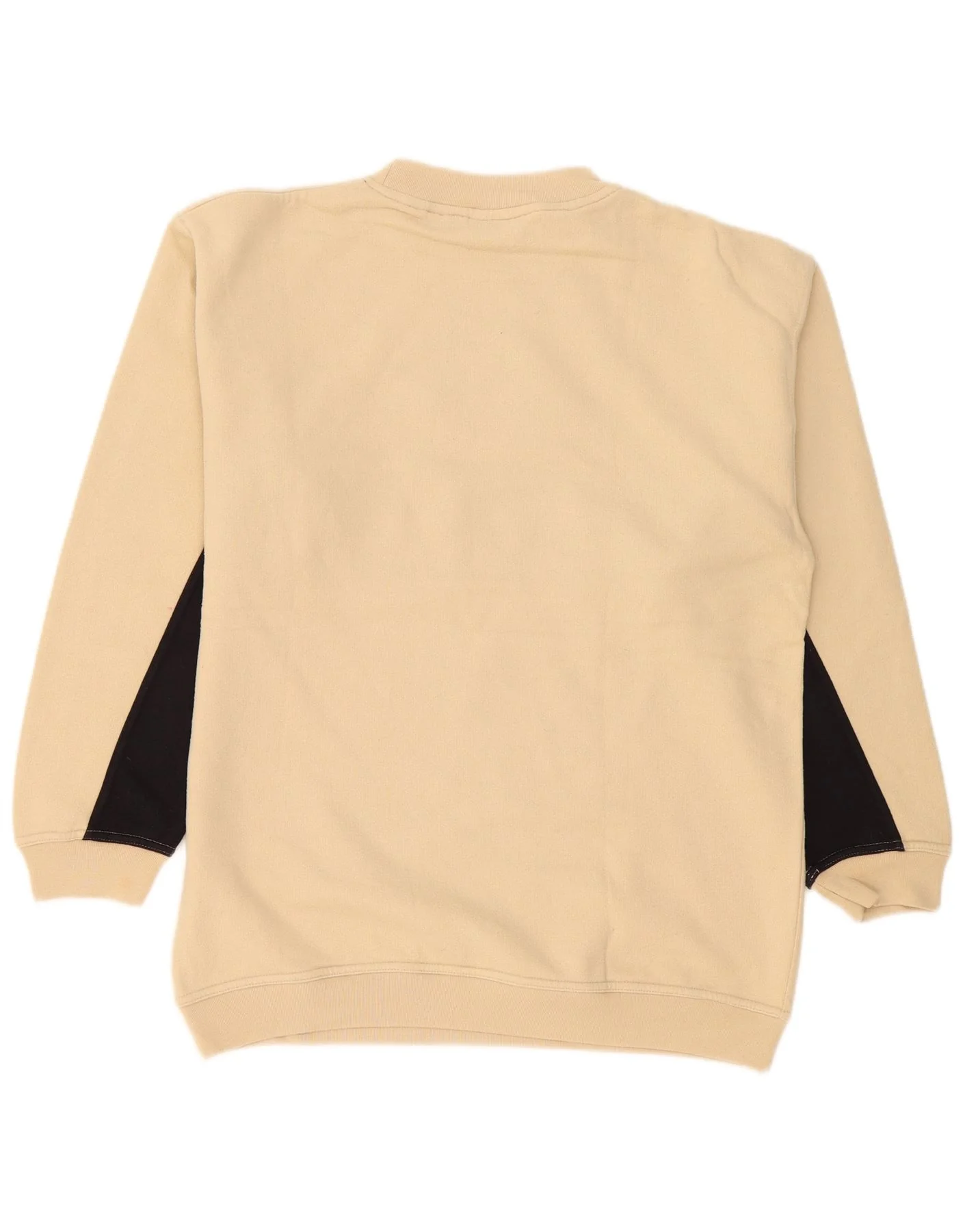 Reebok Mens Graphic Sweatshirt Jumper Small Beige Colourblock Cotton - Image 2
