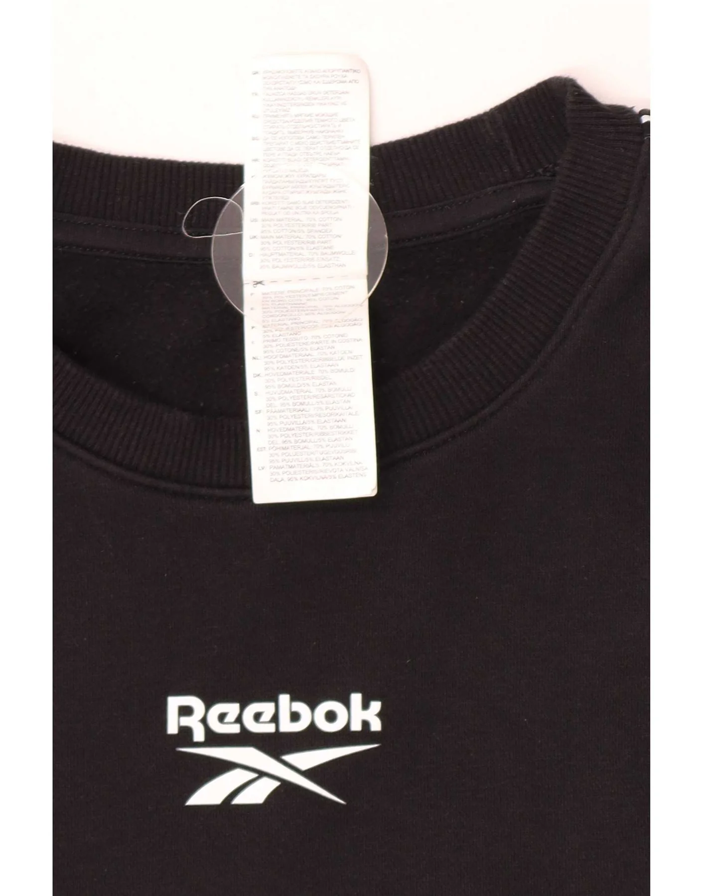 Reebok Mens Graphic Sweatshirt Jumper XL Black Cotton - Image 3