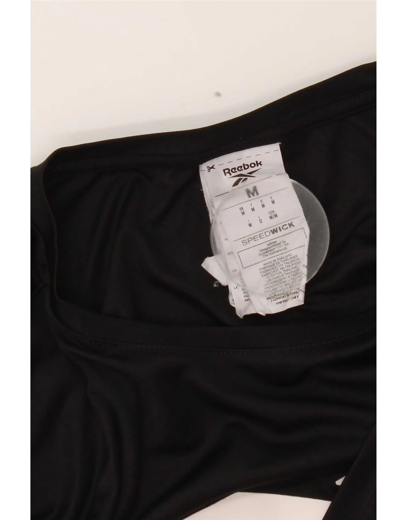 Reebok Mens Graphic T-Shirt Top Medium Black Polyester - Image 3