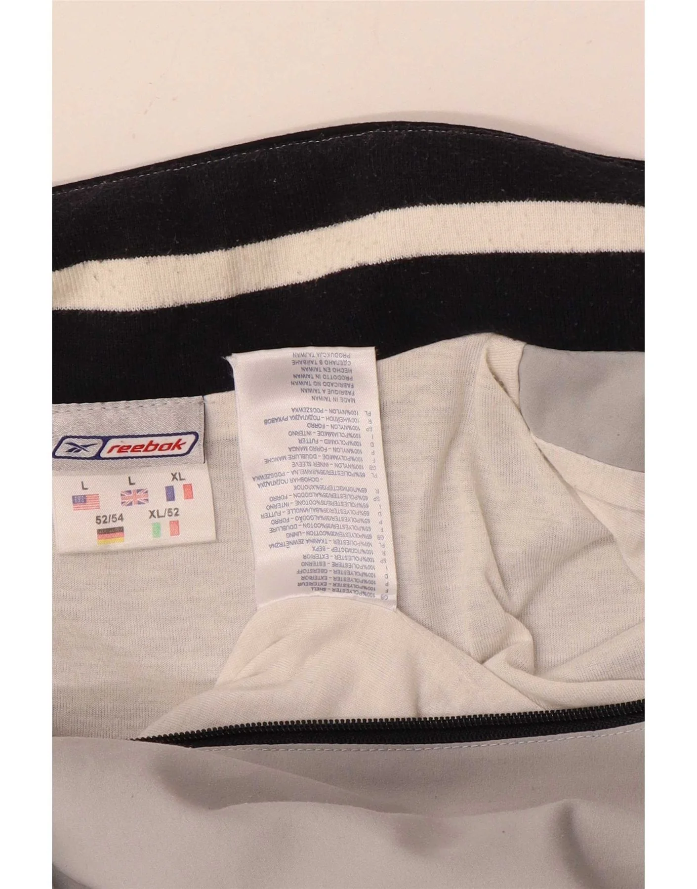 Reebok Mens Graphic Tracksuit Top Jacket Large Grey Colourblock Polyester - Image 3