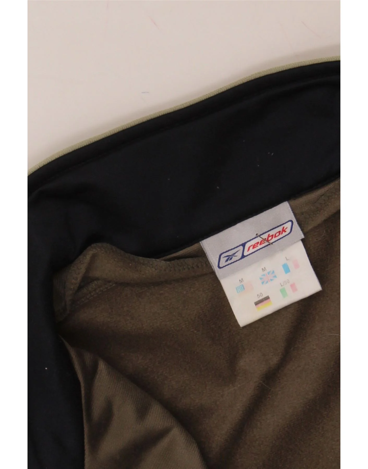 REEBOK Mens Tracksuit Top Jacket Medium Brown Colourblock Polyester - Image 3