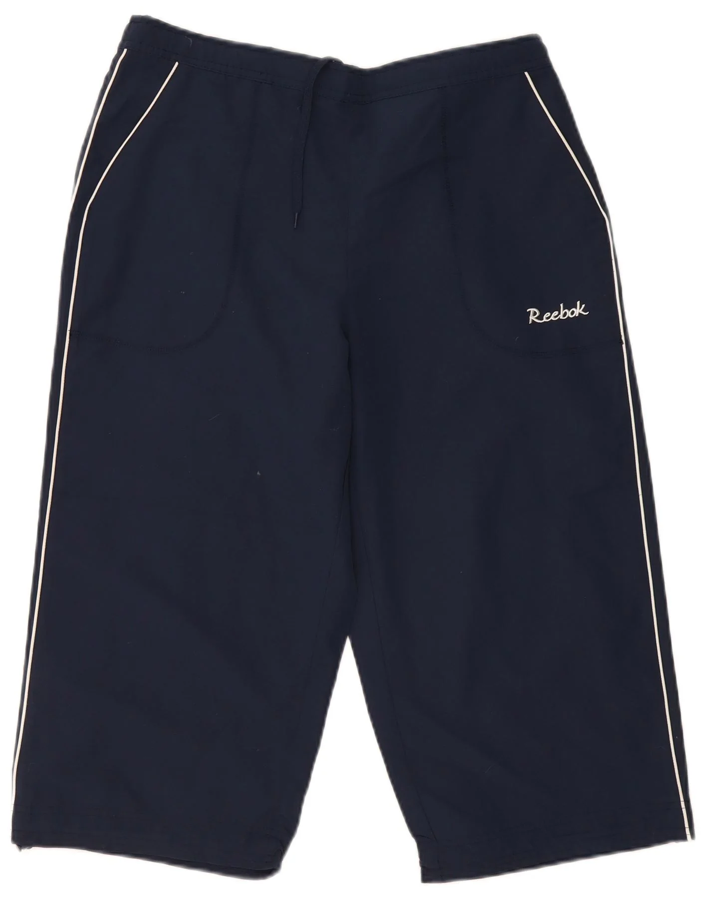 Reebok Womens Capri Tracksuit Trousers UK 18 XL Navy Blue Polyester