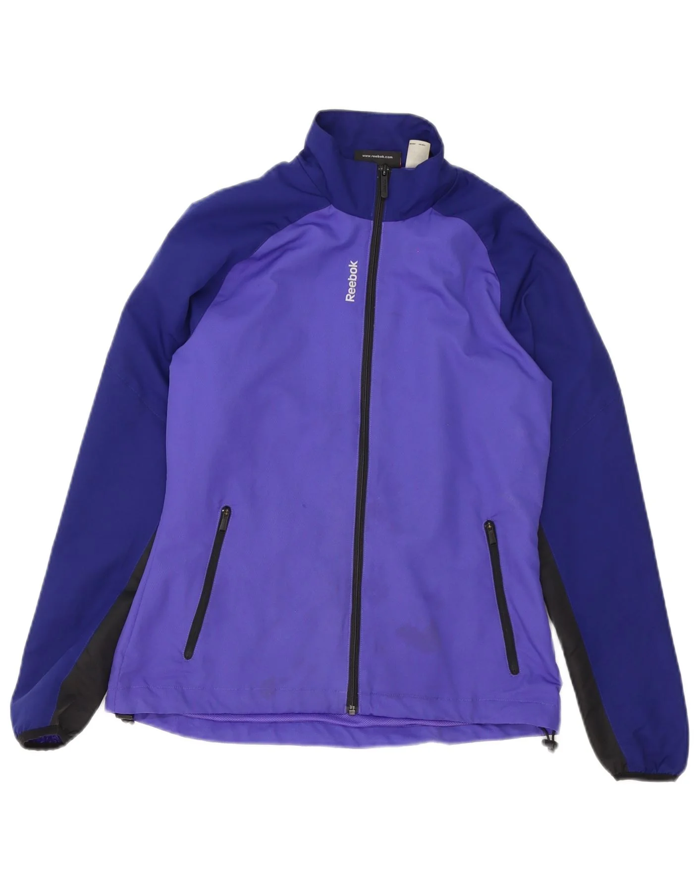 Reebok Womens Oversized Tracksuit Top Jacket UK 10 Small Purple Colourblock