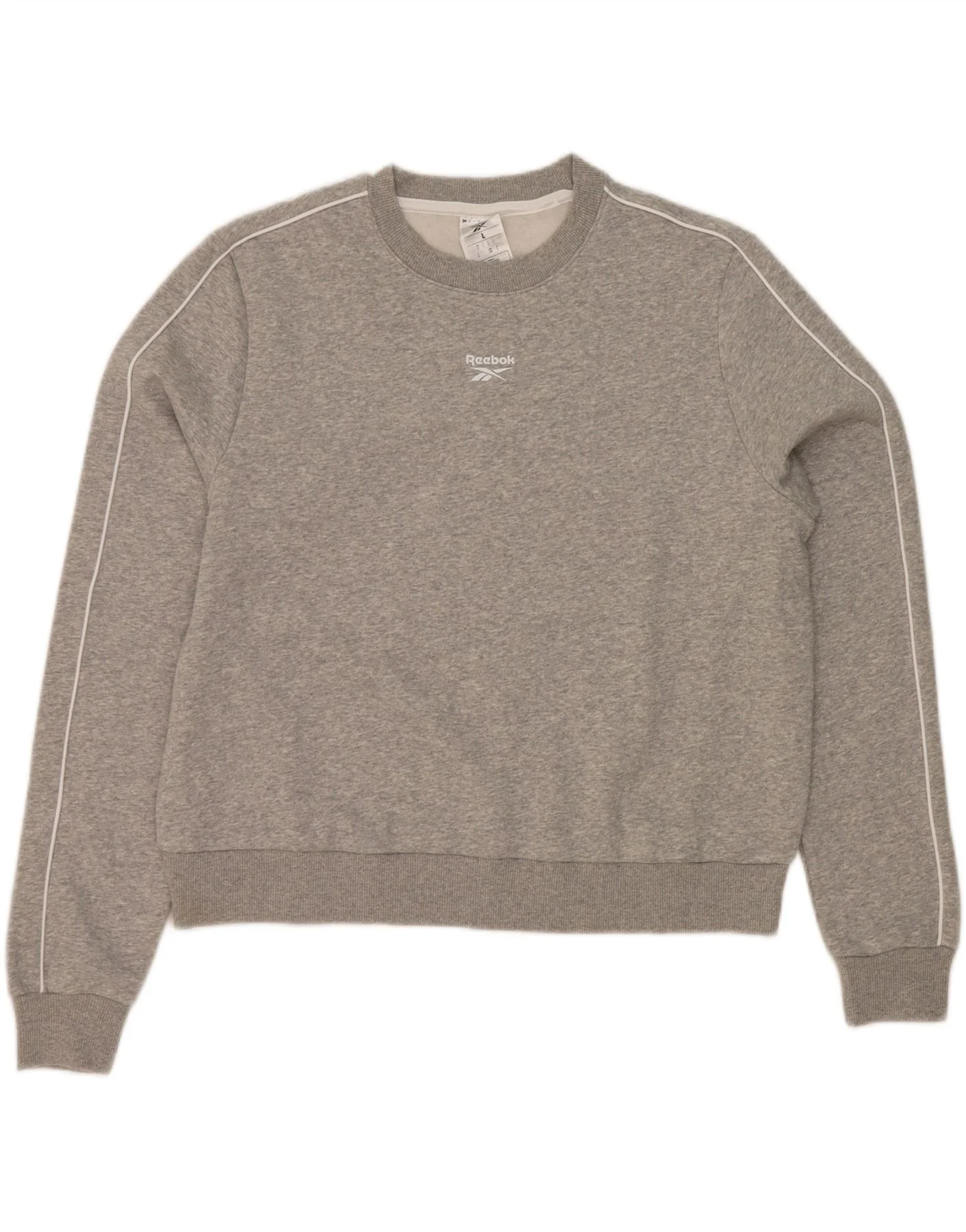 Reebok Womens Sweatshirt Jumper UK 16 Large Grey Cotton