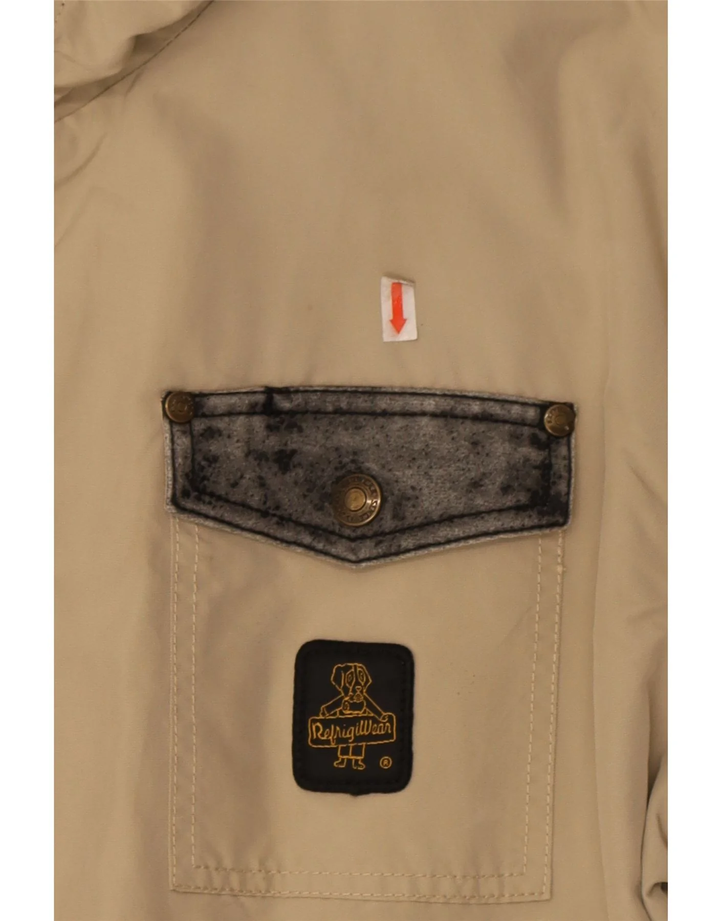 Refrigiwear Mens Bomber Rain Jacket UK 42 2XL Beige Colourblock - Image 3