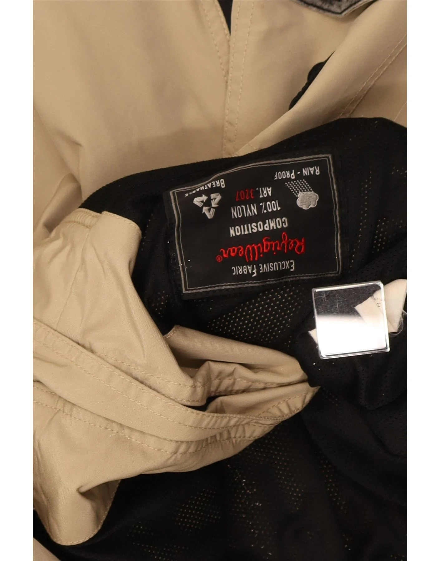 Refrigiwear Mens Bomber Rain Jacket UK 42 2XL Beige Colourblock - Image 4