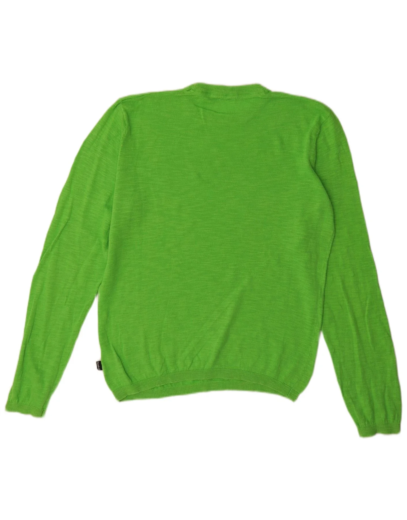 Refrigiwear Mens Crew Neck Jumper Sweater Large Green Flecked Cotton - Image 2