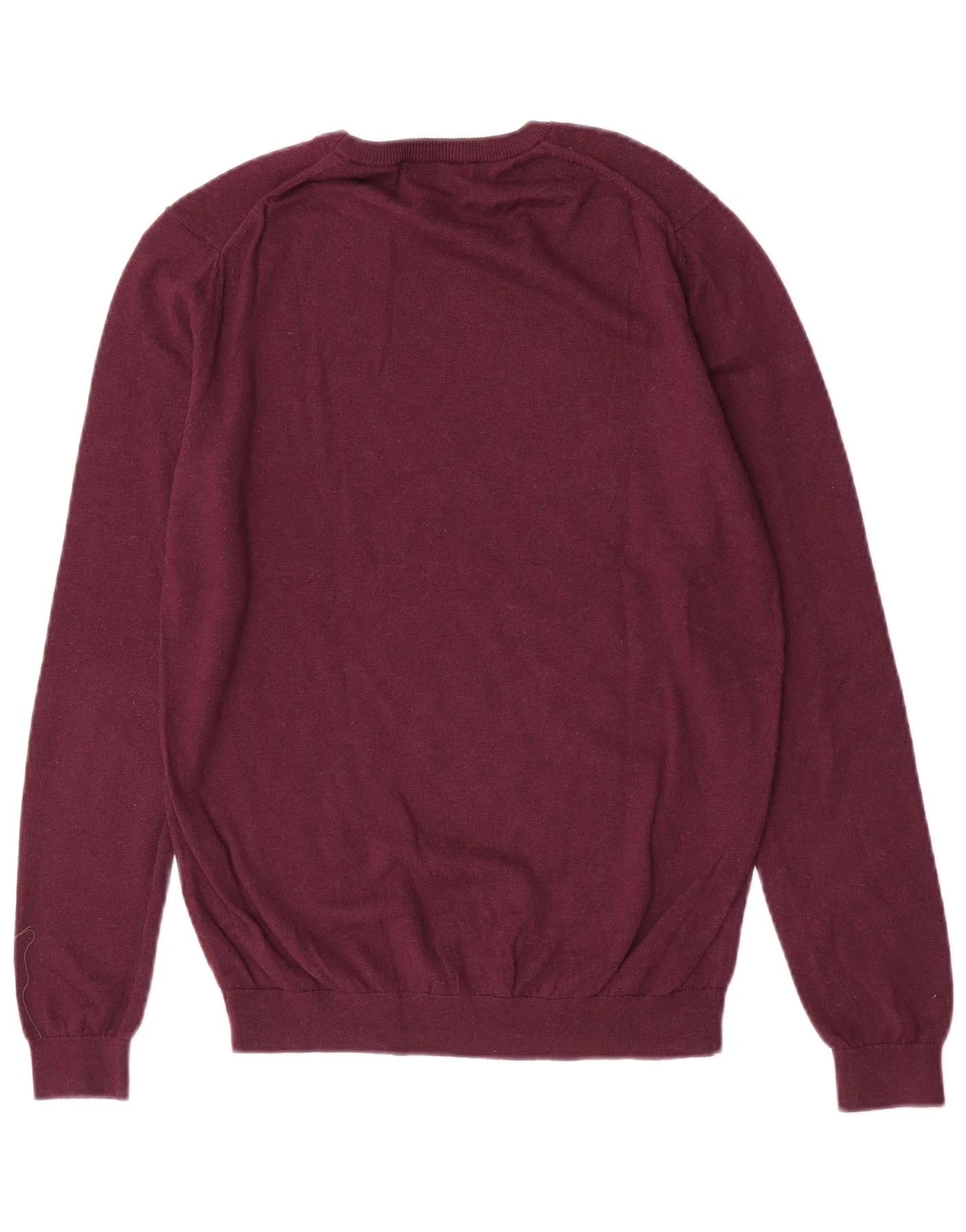 Reiss Mens Crew Neck Jumper Sweater Medium Maroon Wool - Image 2