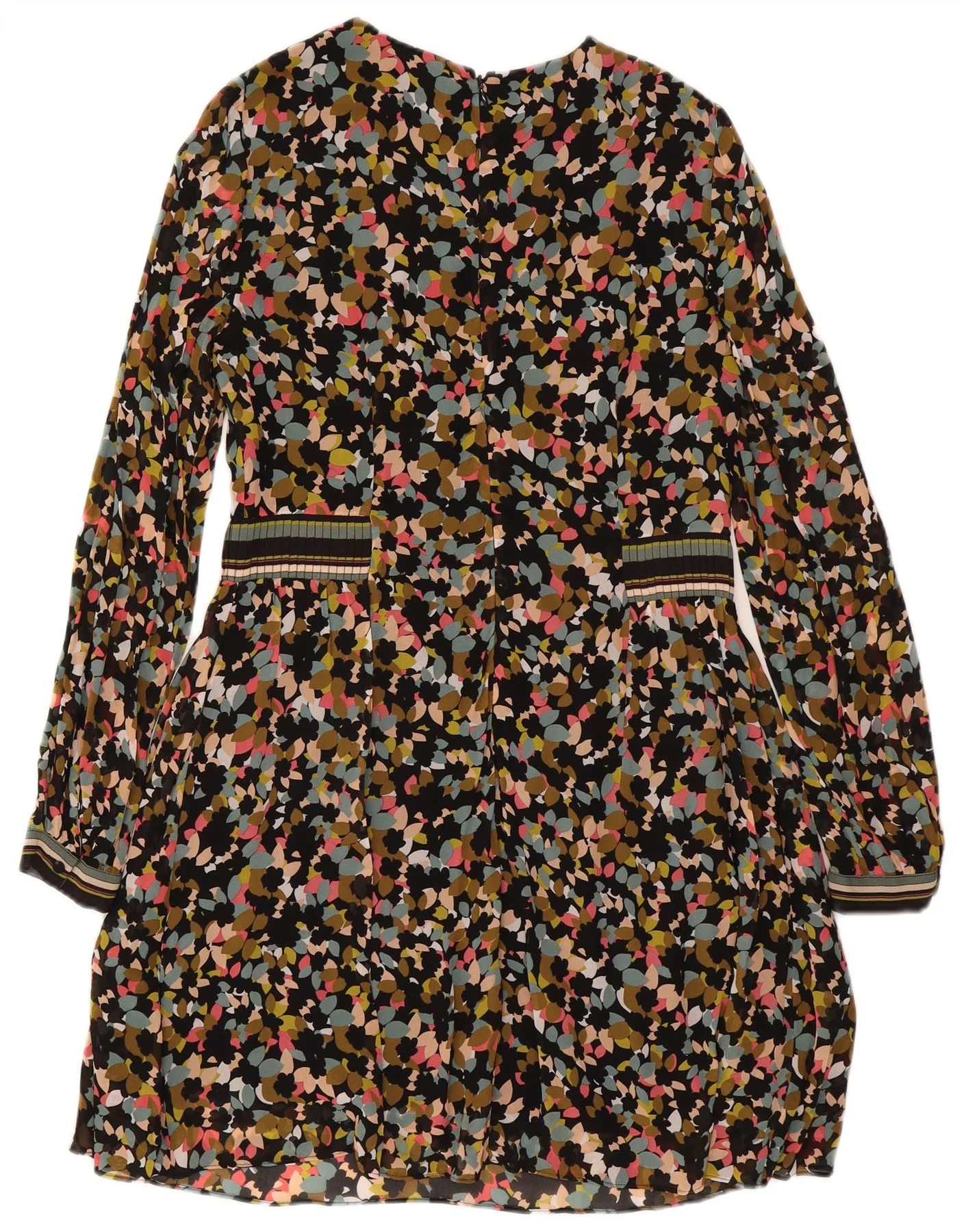 Reiss Womens Long Sleeve A-Line Dress UK 10 Small Multicoloured Floral - Image 2