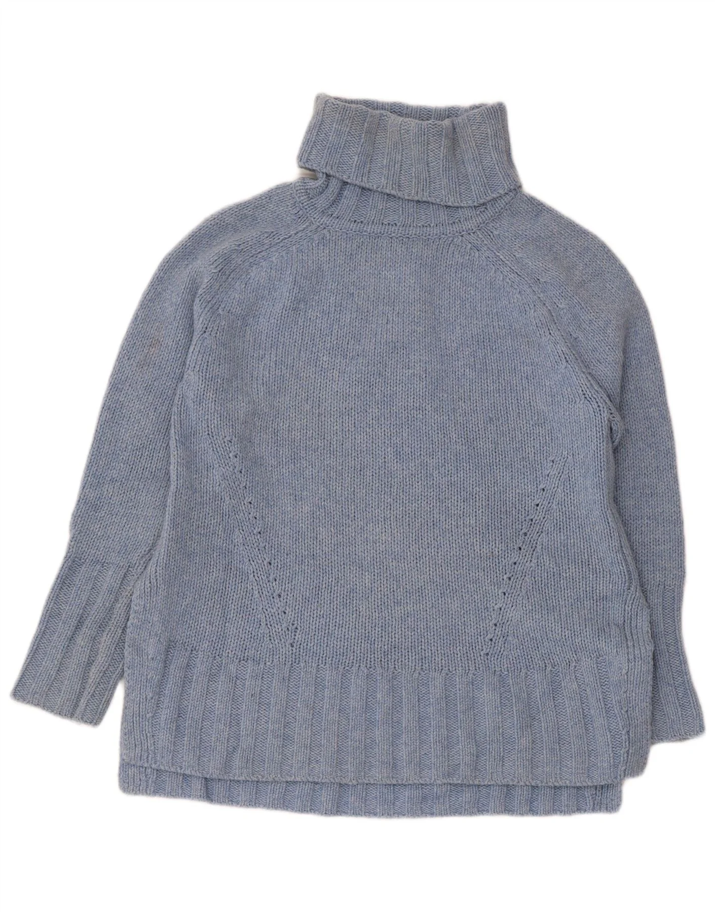 Reiss Womens Oversized Roll Neck Jumper Sweater UK 10 Small Blue Wool