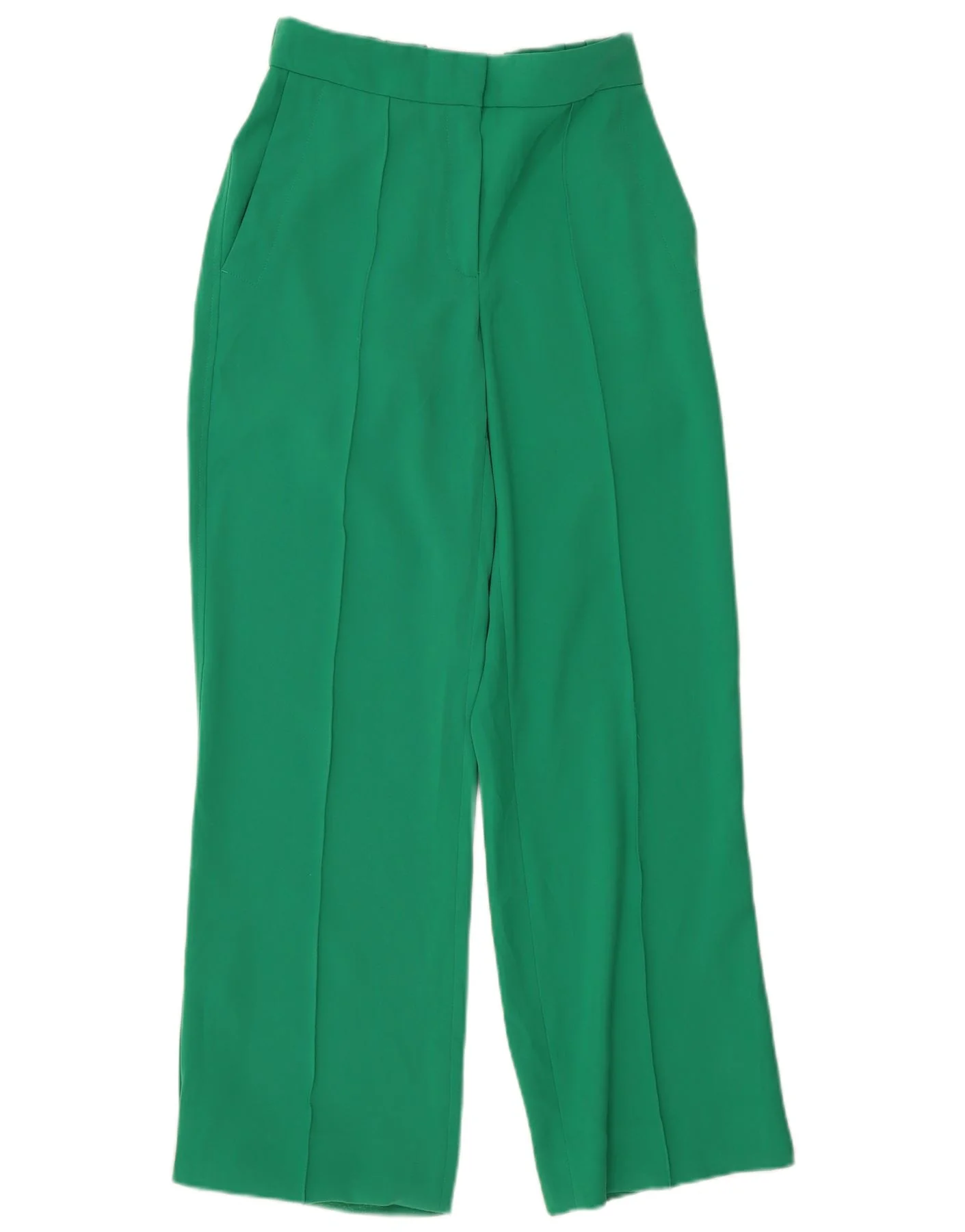 Reiss Womens Petite Loose Fit Chino Trousers UK 6 XS W24 L29 Green