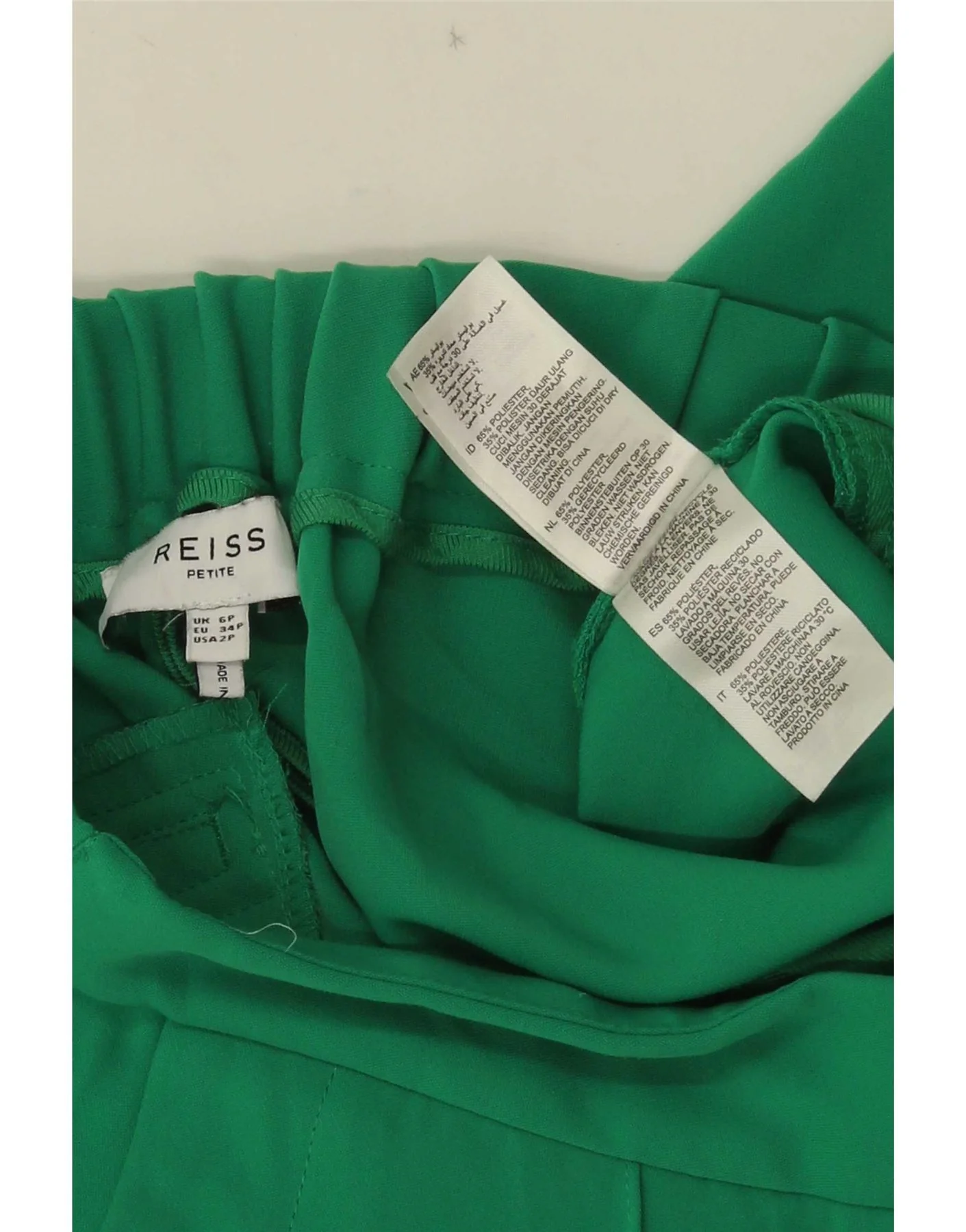Reiss Womens Petite Loose Fit Chino Trousers UK 6 XS W24 L29 Green - Image 4