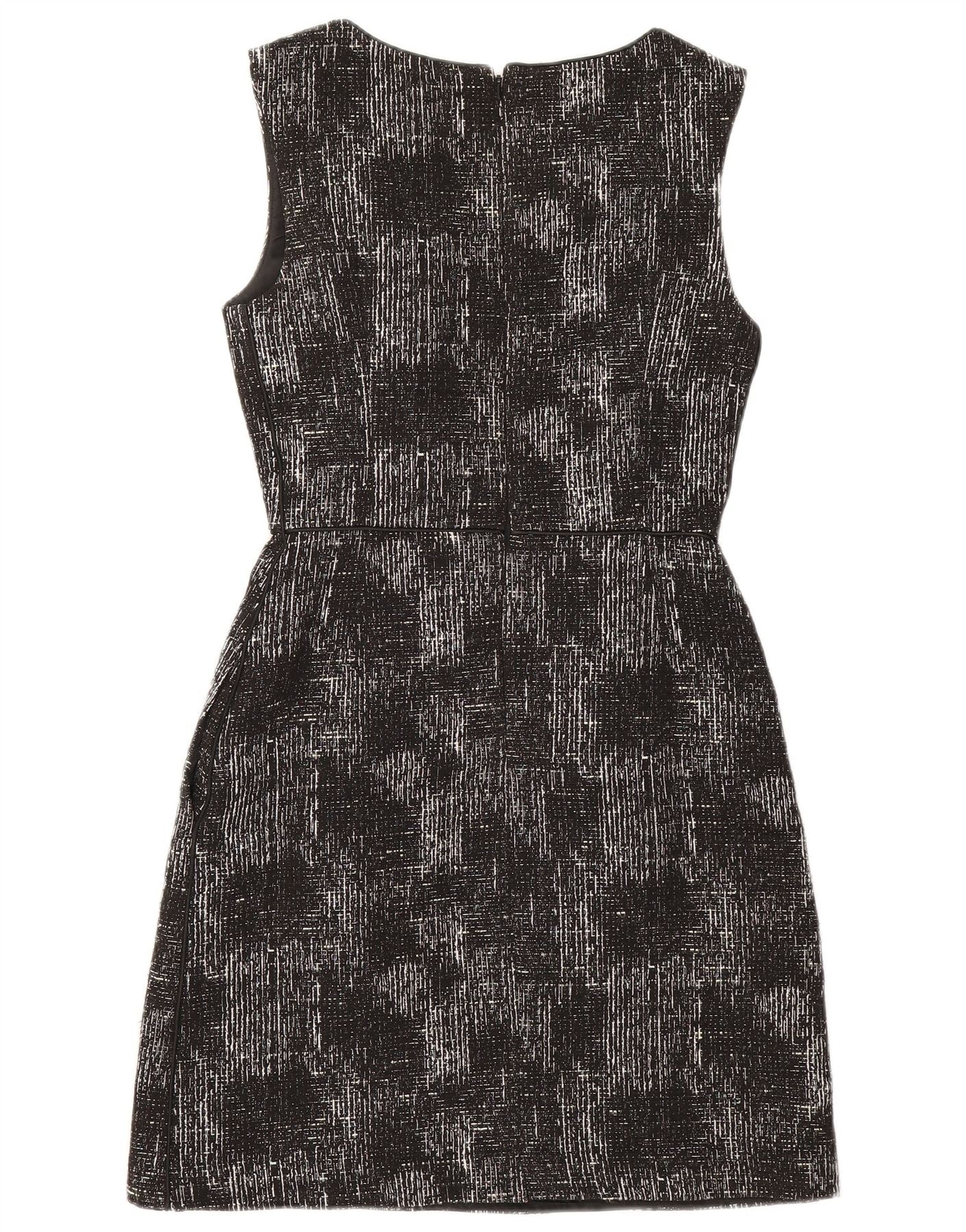 Reiss Womens Sleeveless Sheath Dress UK 8 Small Black Flecked Cotton - Image 2