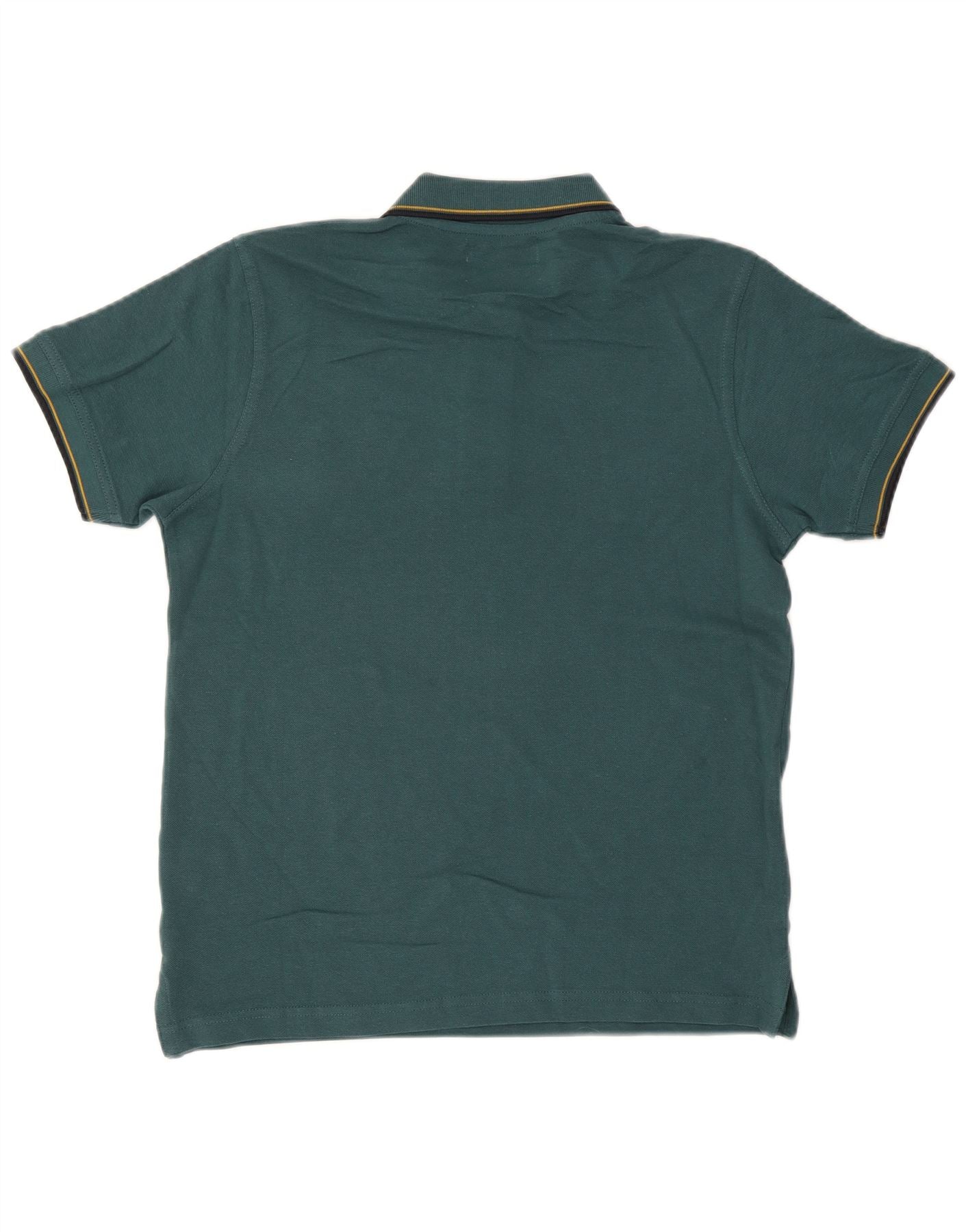 Renato Balestra Mens Polo Shirt Medium Green Striped Cotton - Image 2