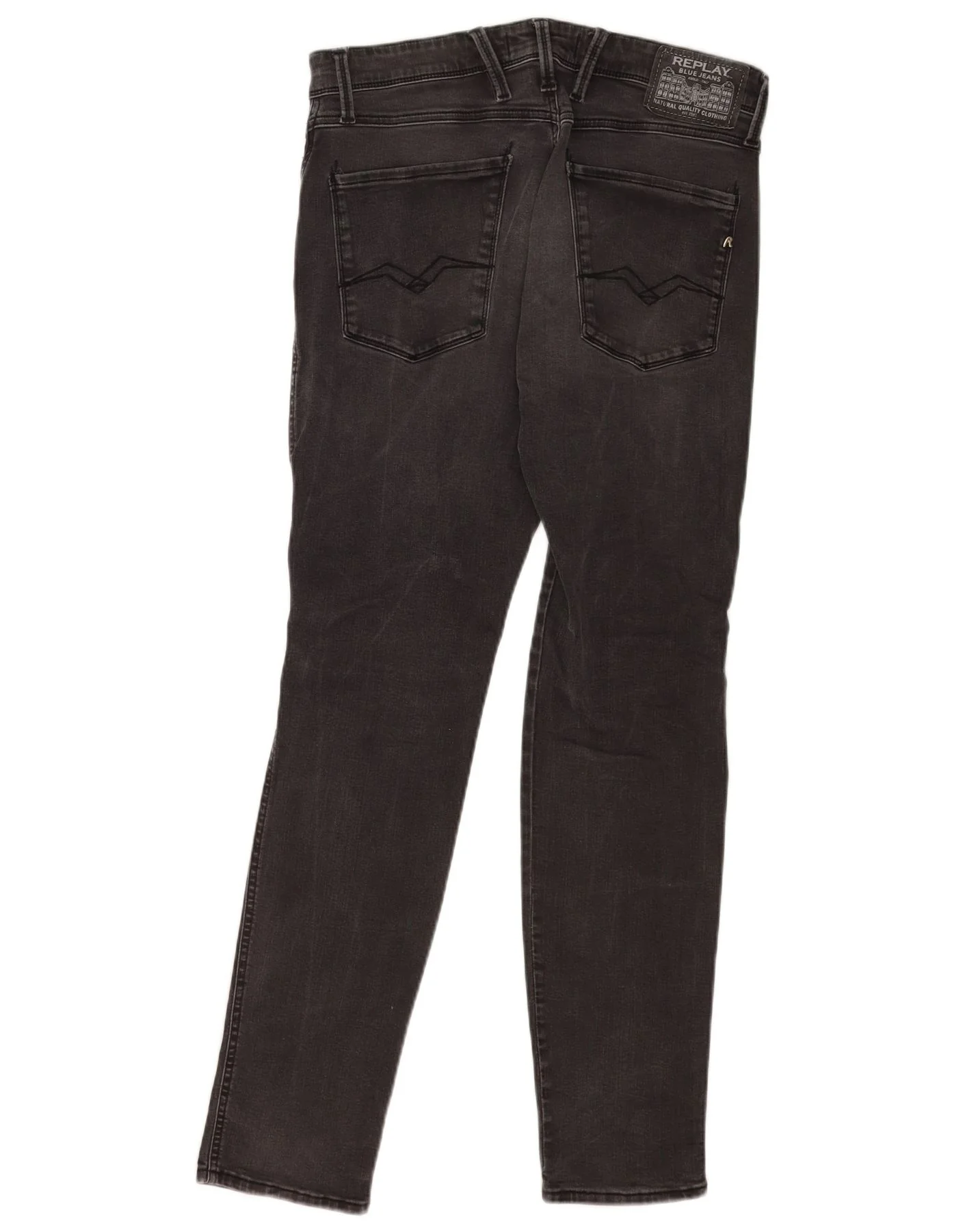 Replay Mens Anbass Slim Jeans W32 L32 Grey Cotton - Image 2