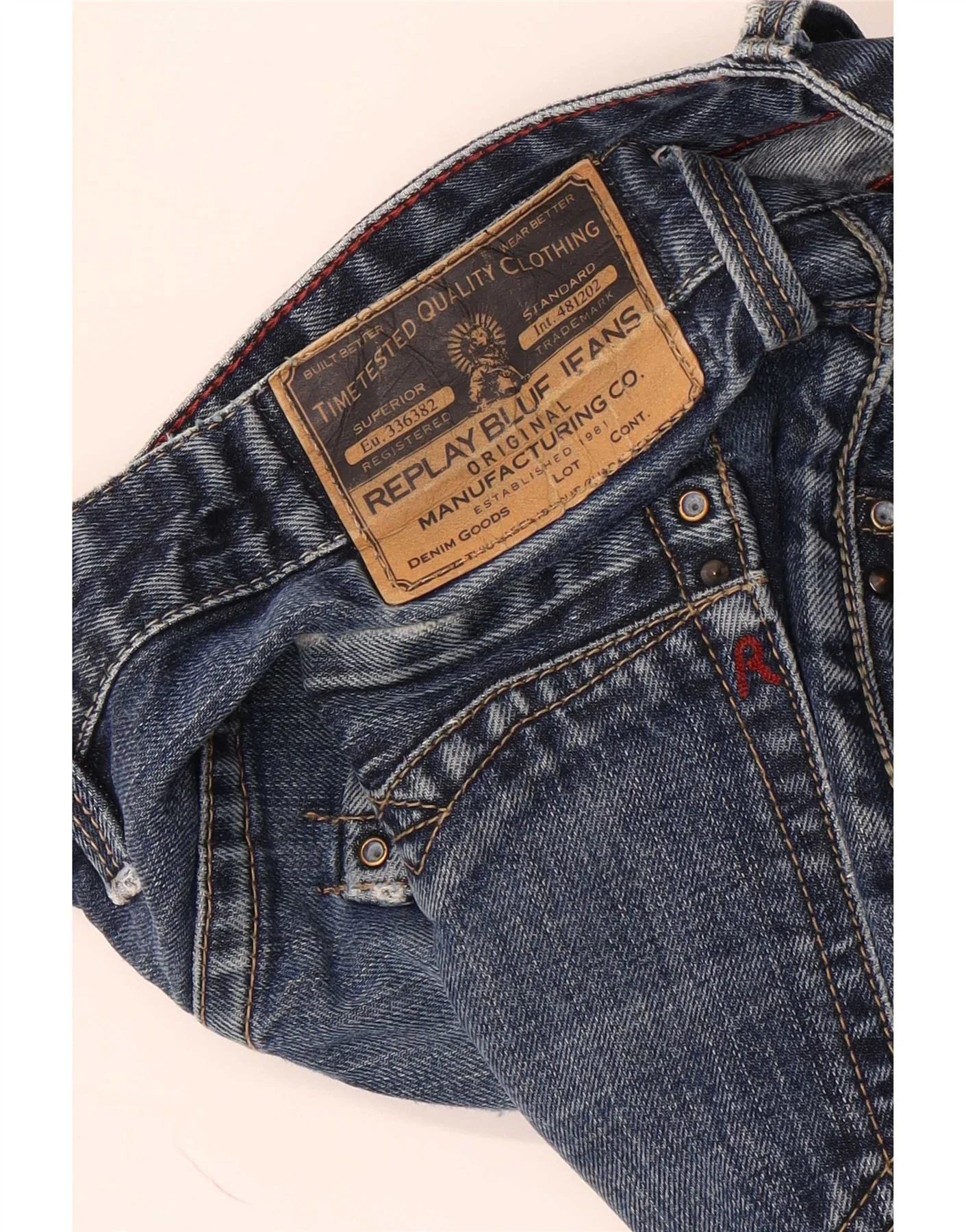 Replay Mens Billstrong Straight Jeans W38 L35 Blue - Image 5