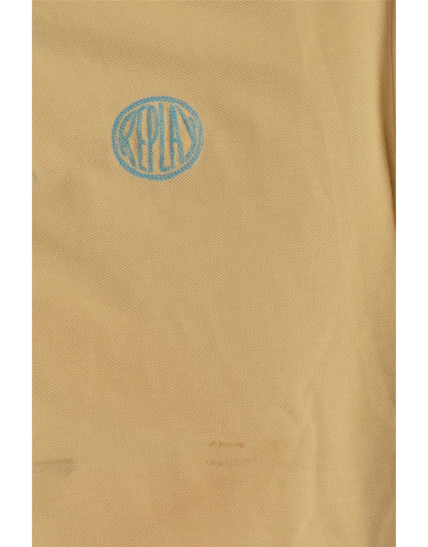 Replay Mens Polo Shirt Large Yellow Cotton - Image 3