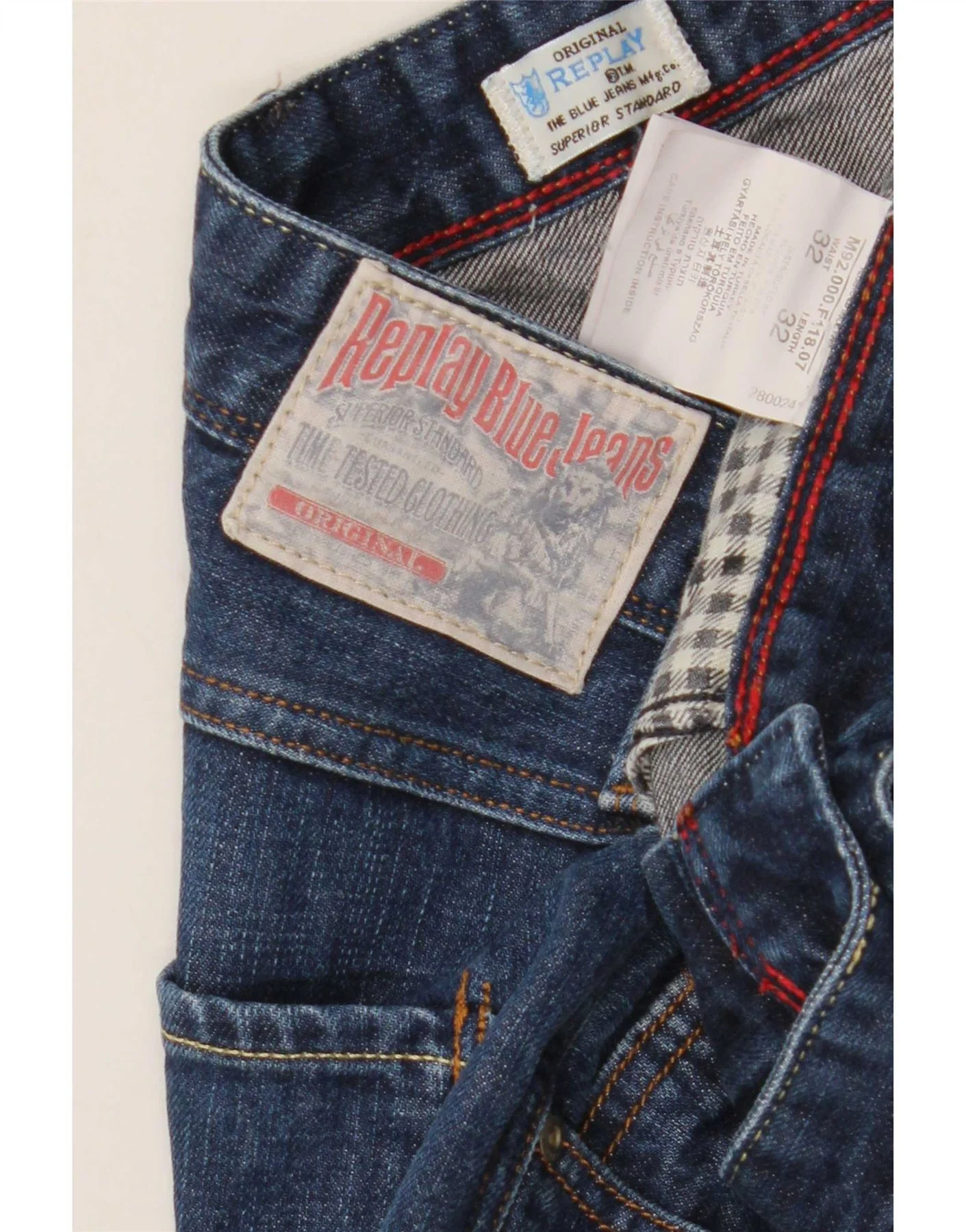 Replay Mens Slim Jeans W32 L32 Blue Cotton - Image 3