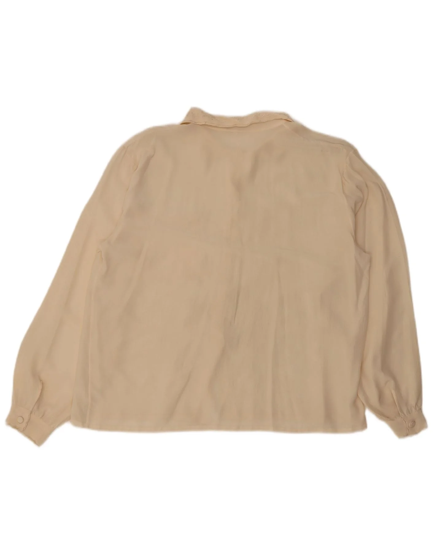 Ricamo A Mano Womens Shirt Blouse UK 16 Large Off White Floral Silk - Image 2