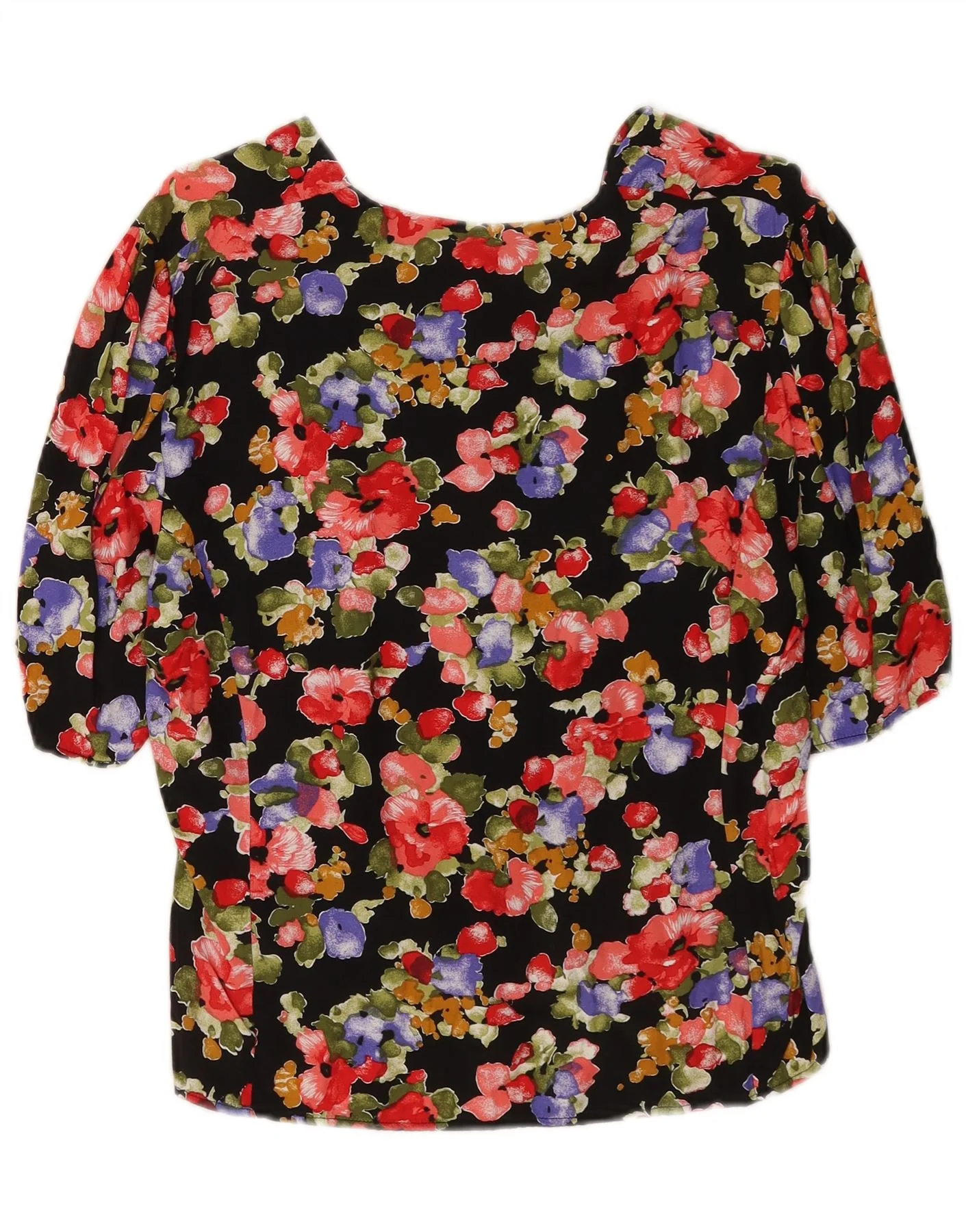 Richards Womens 3/4 Sleeve Shirt Blouse UK 14 Large Multicoloured Floral - Image 2