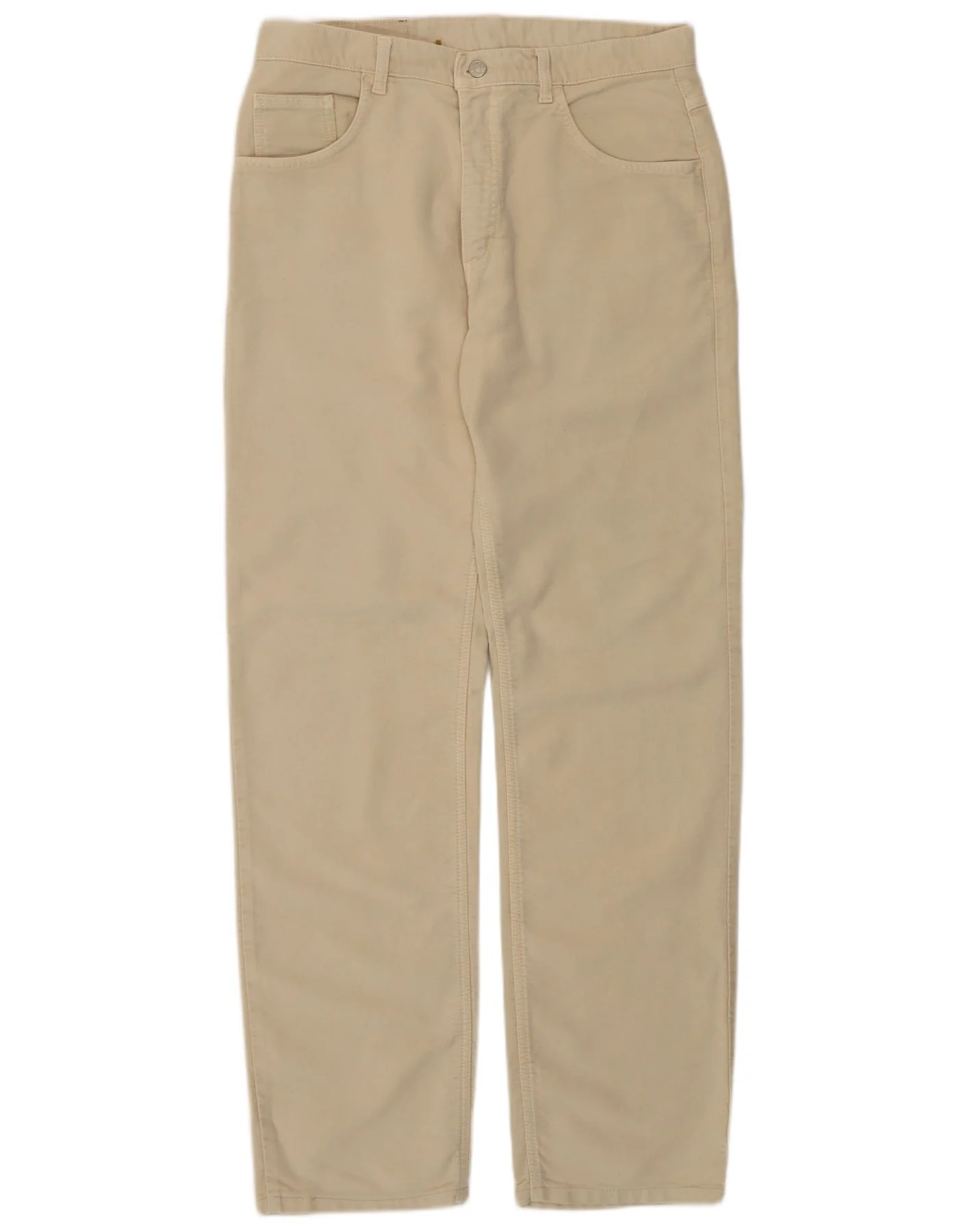 Rifle Mens Straight Casual Trousers W34 L31 Beige Cotton