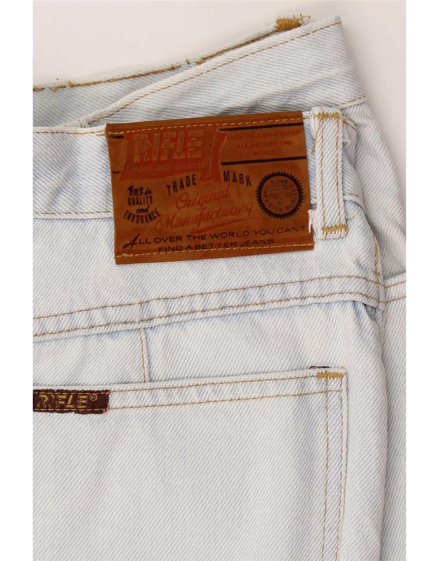 Rifle Mens Tapered Jeans W33 L32 Blue - Image 3